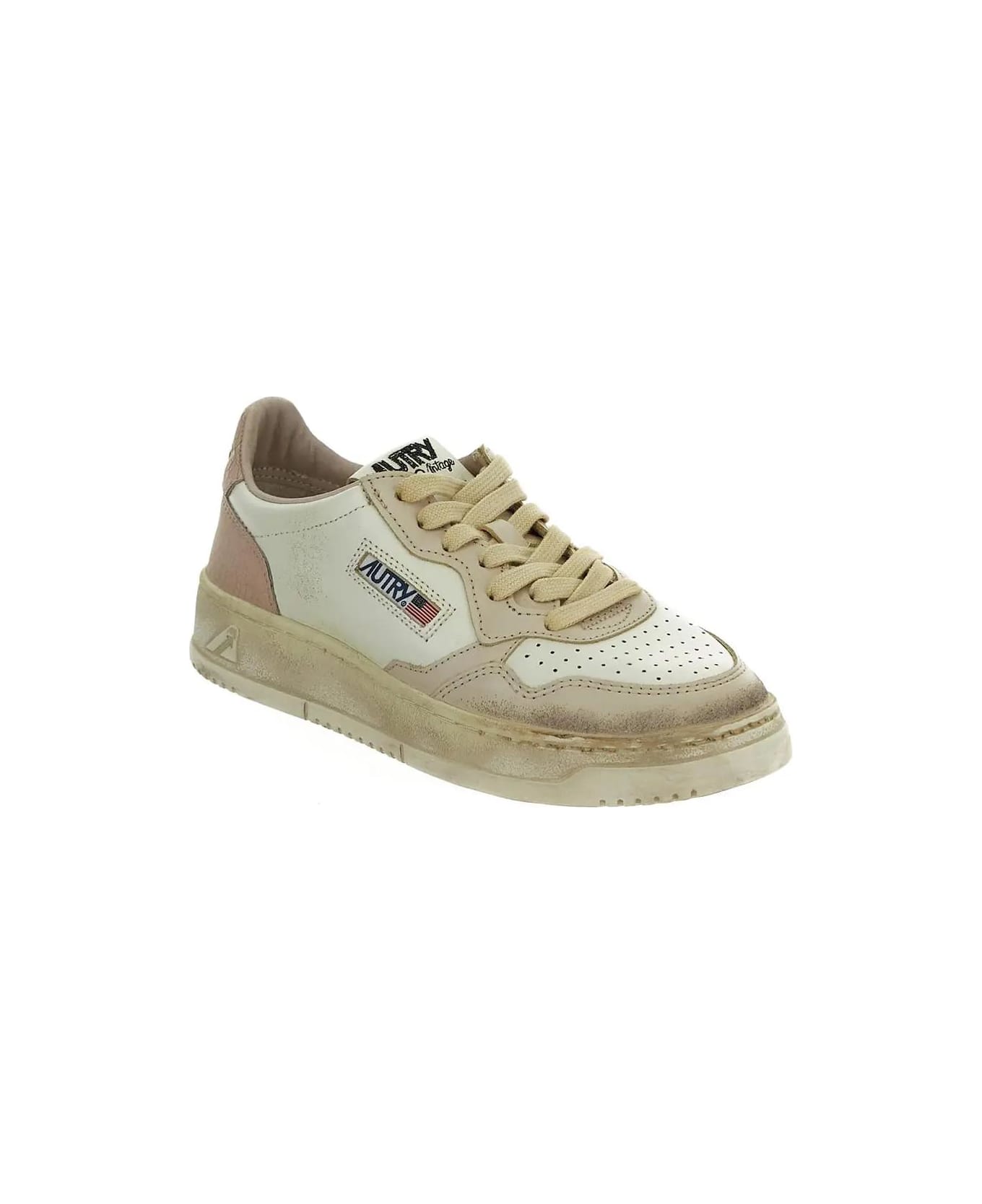 Autry Supvint Sneaker - WHITE/PINK