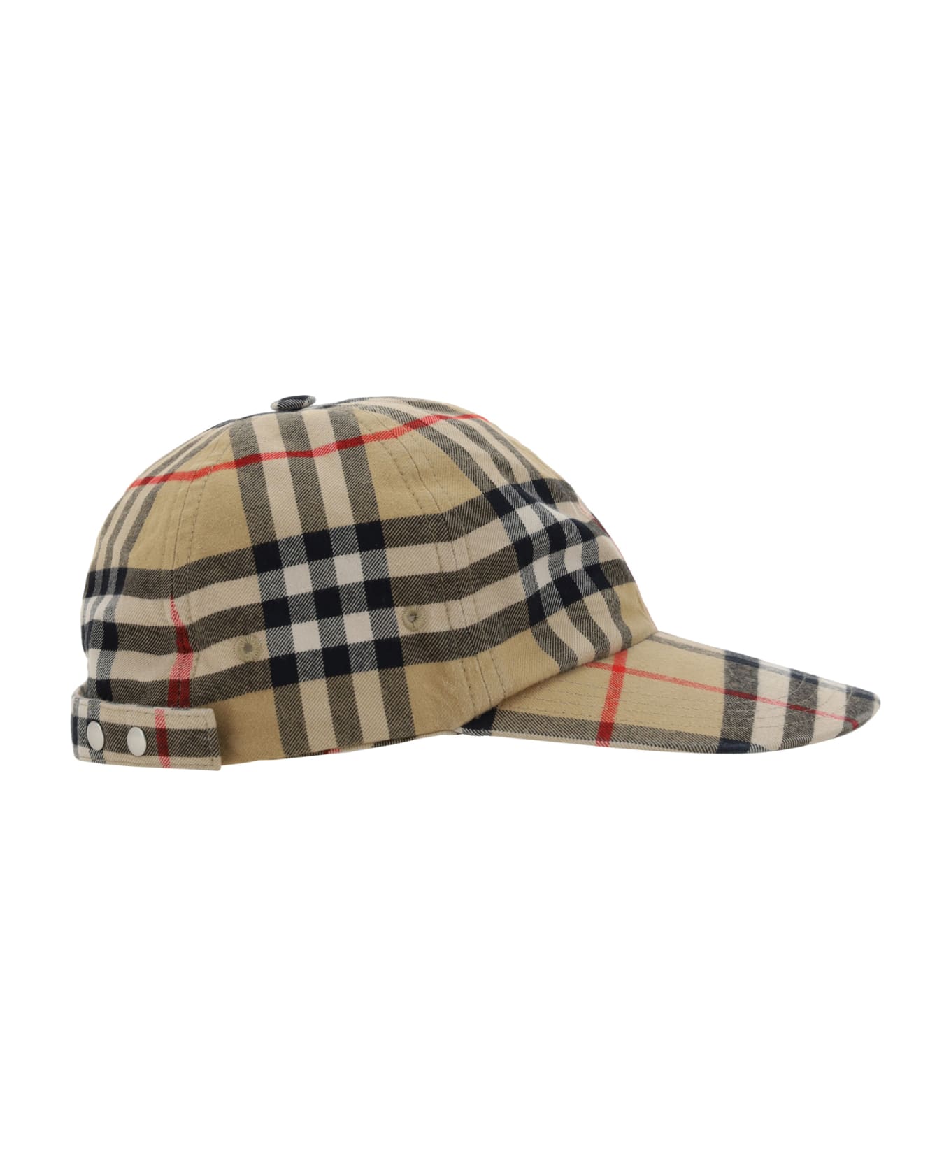 Burberry Baseball Cap With Check Print - Archive Beige 帽子
