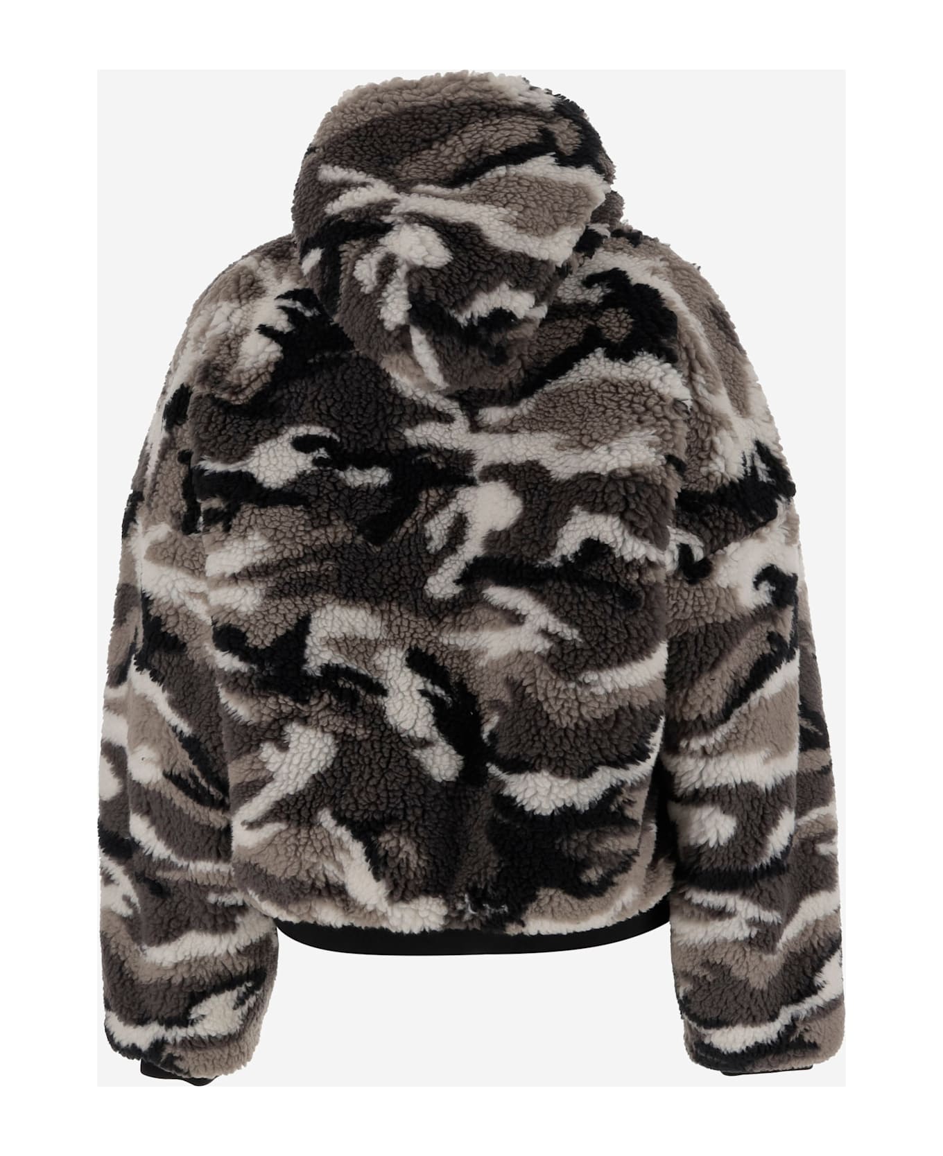 Balenciaga Fleece Jacket With Camouflage Pattern - Grey