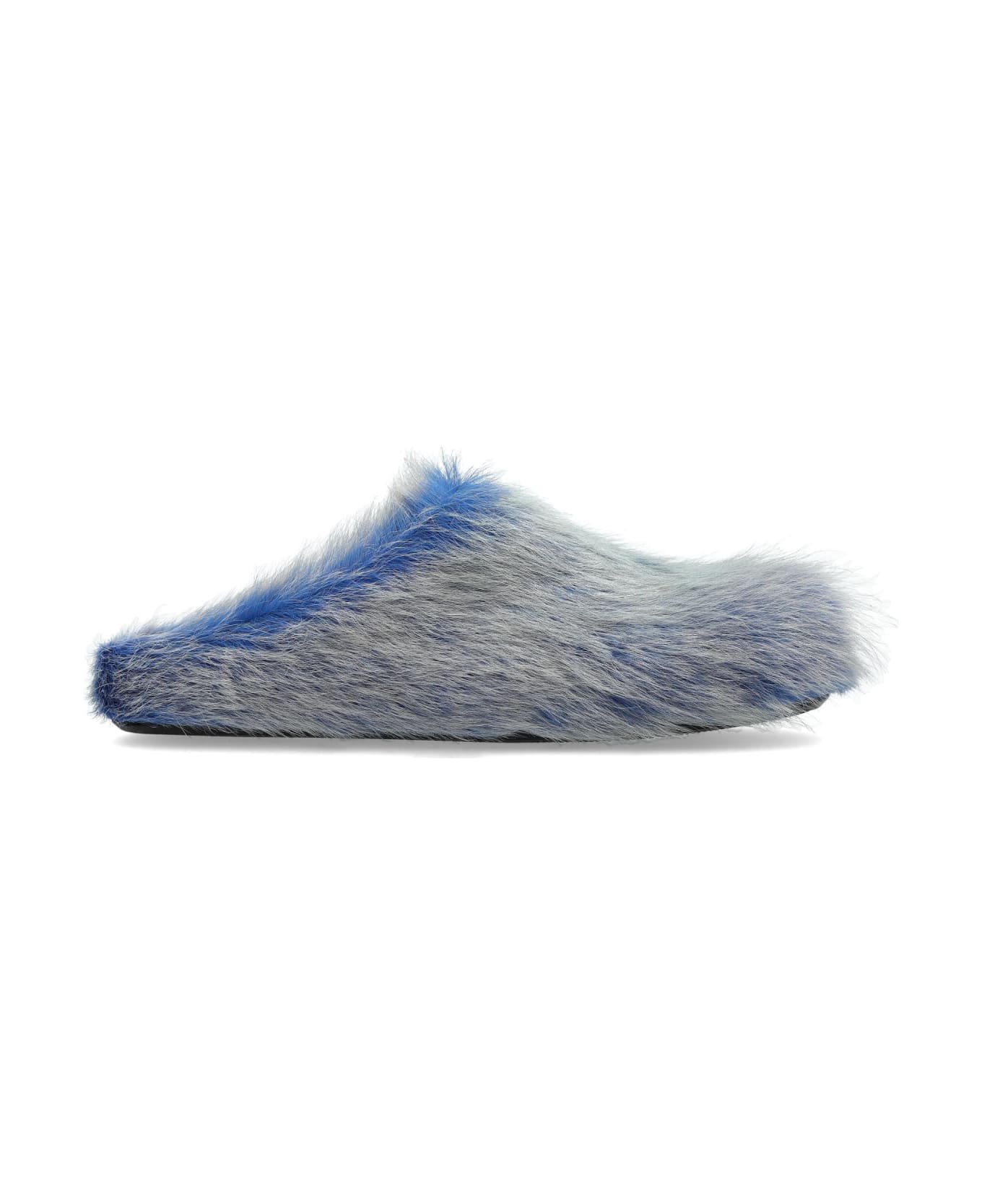 Marni Fur Slippers 'fussbett' - Blu
