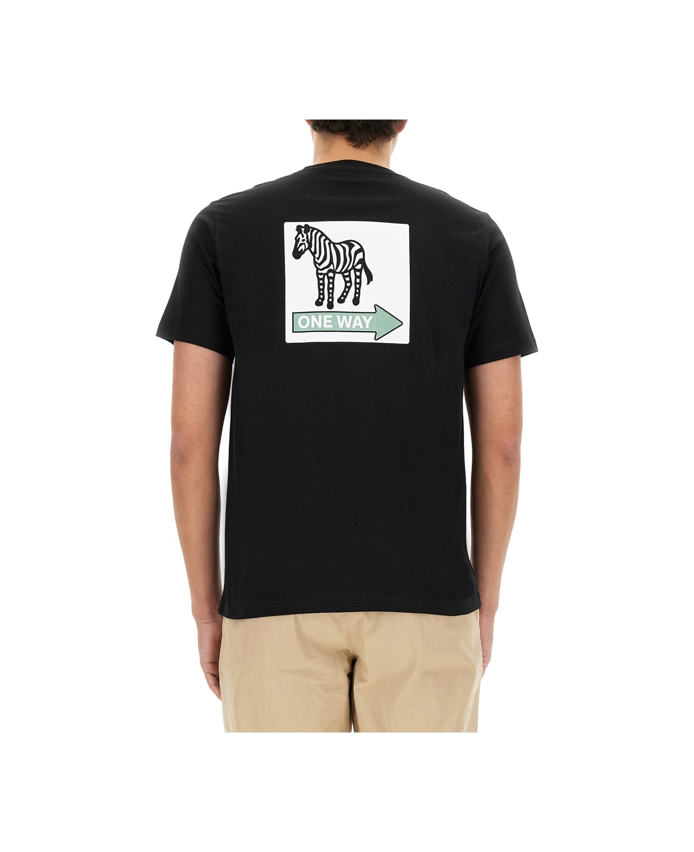 PS by Paul Smith 'one Way Zebra' T-shirt - BLACK シャツ