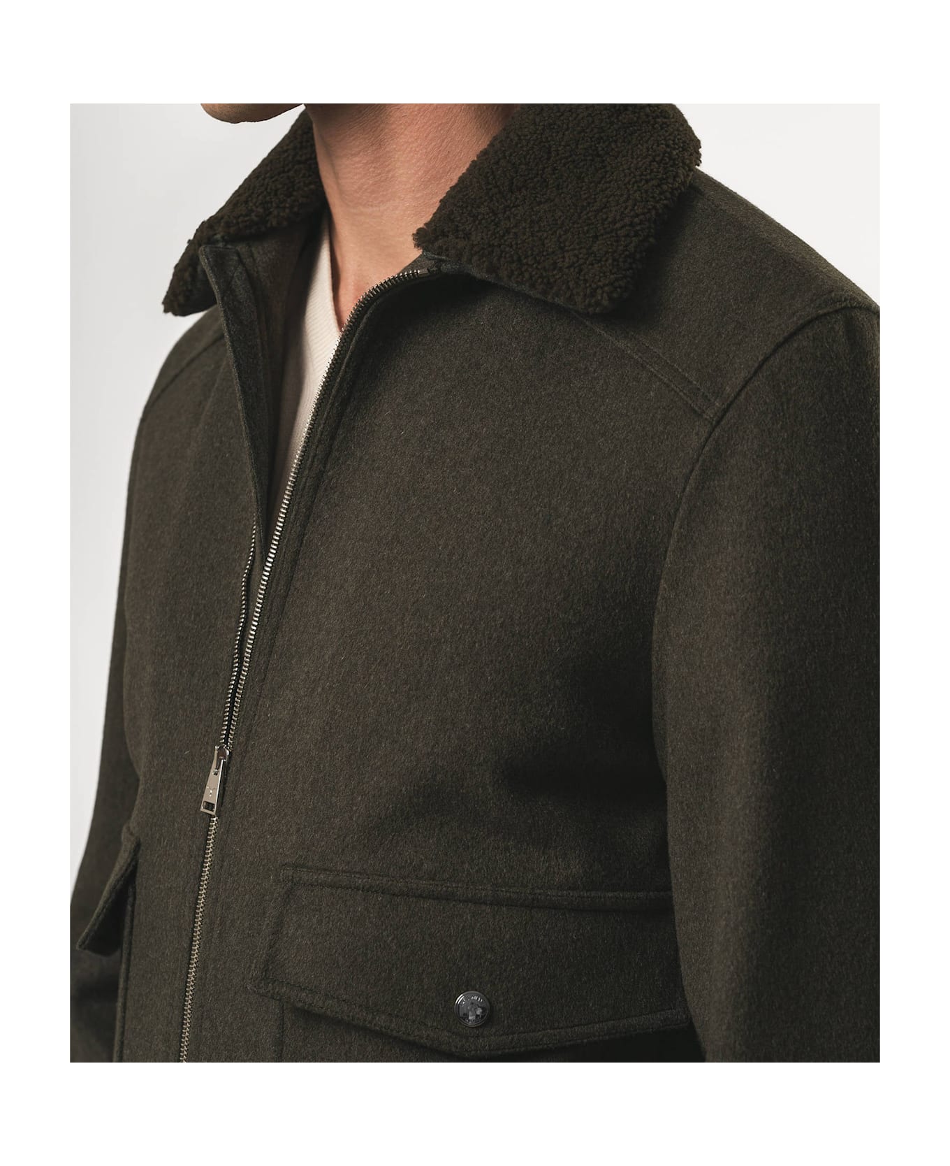 Larusmiani Aviator Jacket Transatlantic Jacket - Olive
