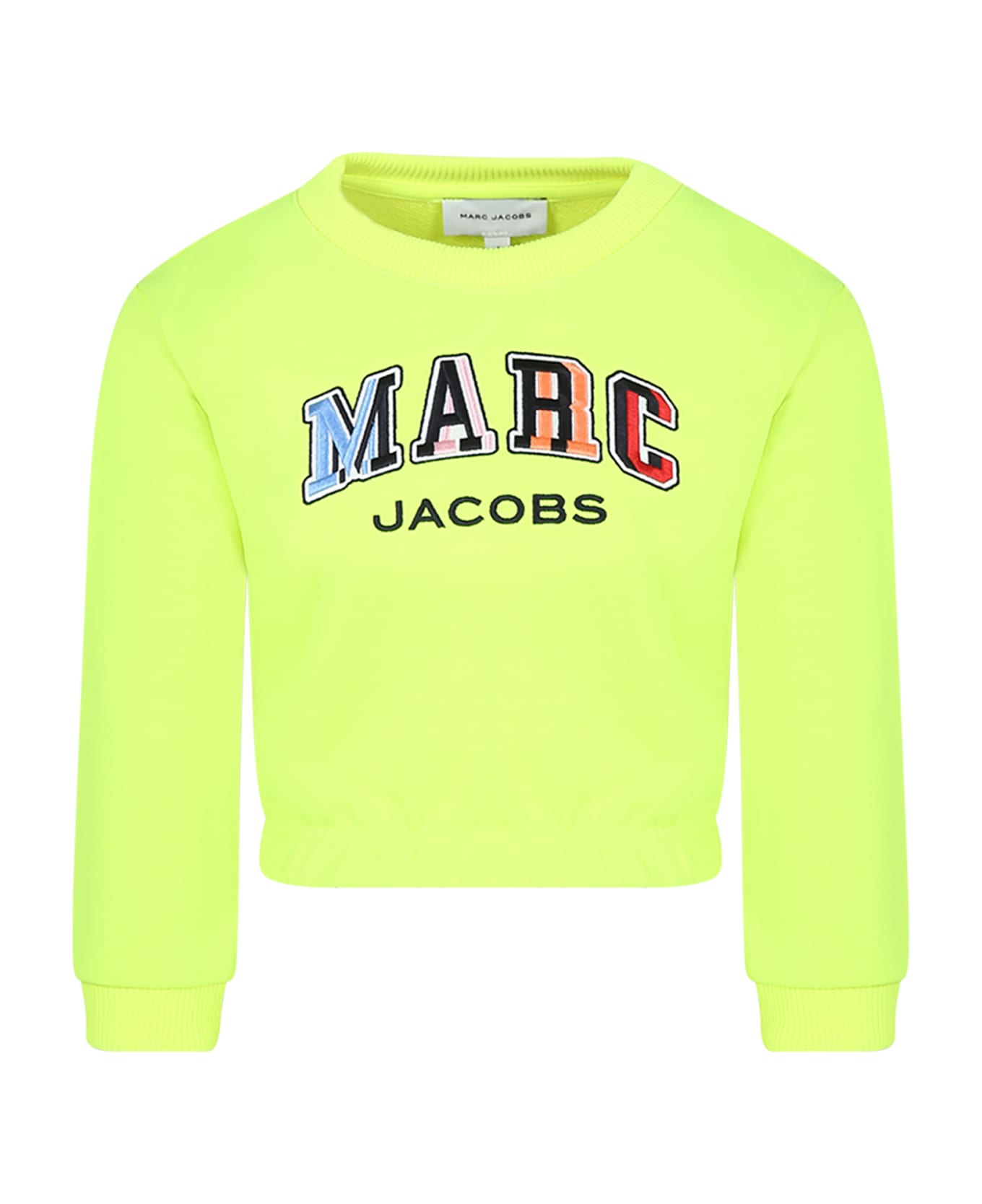 Marc Jacobs Yellow Cropped Sweatshirt For Girl With Logo - Yellow