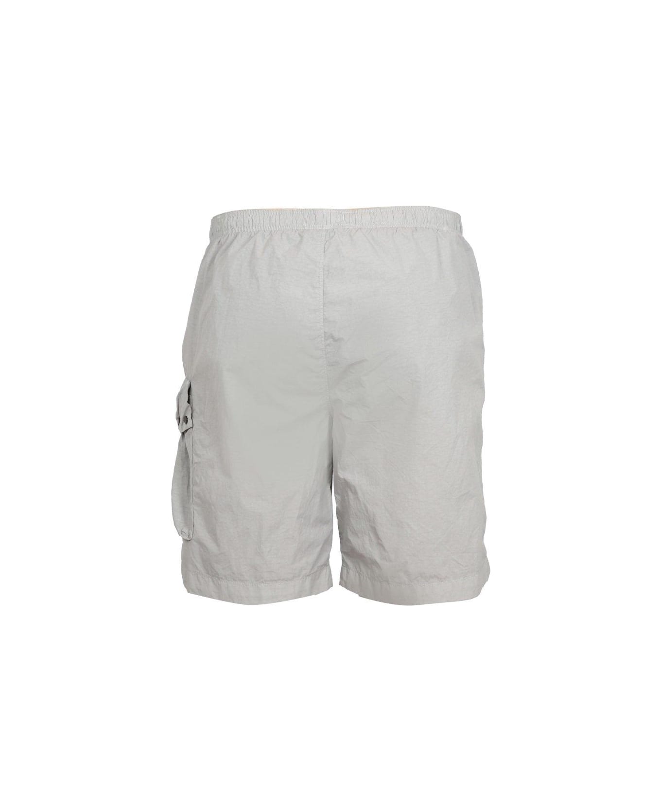 C.P. Company Lens-detail Knee Length Swim Shorts - GREY