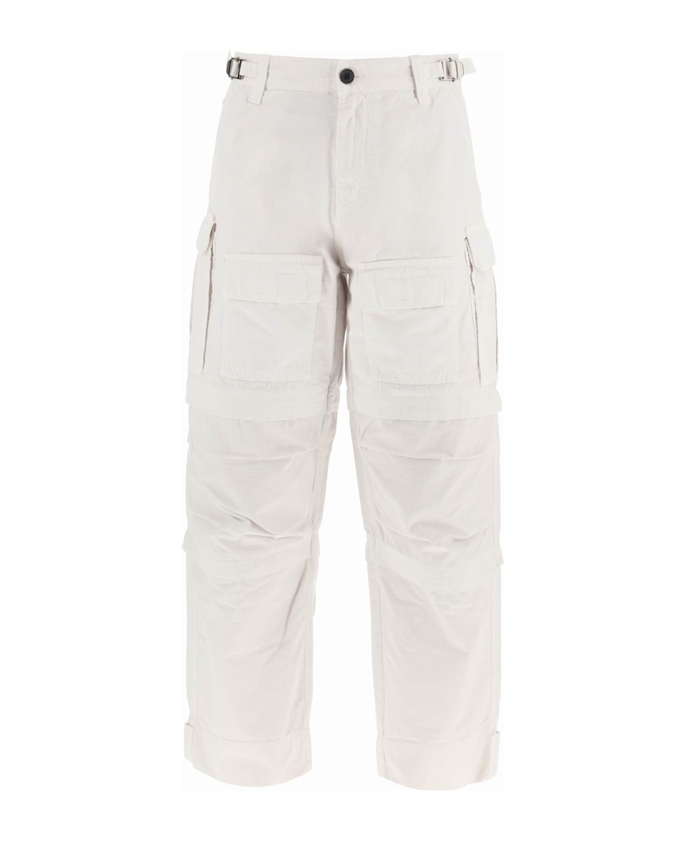 DARKPARK 'julia' Ripstop Cotton Cargo Pants - WHITE