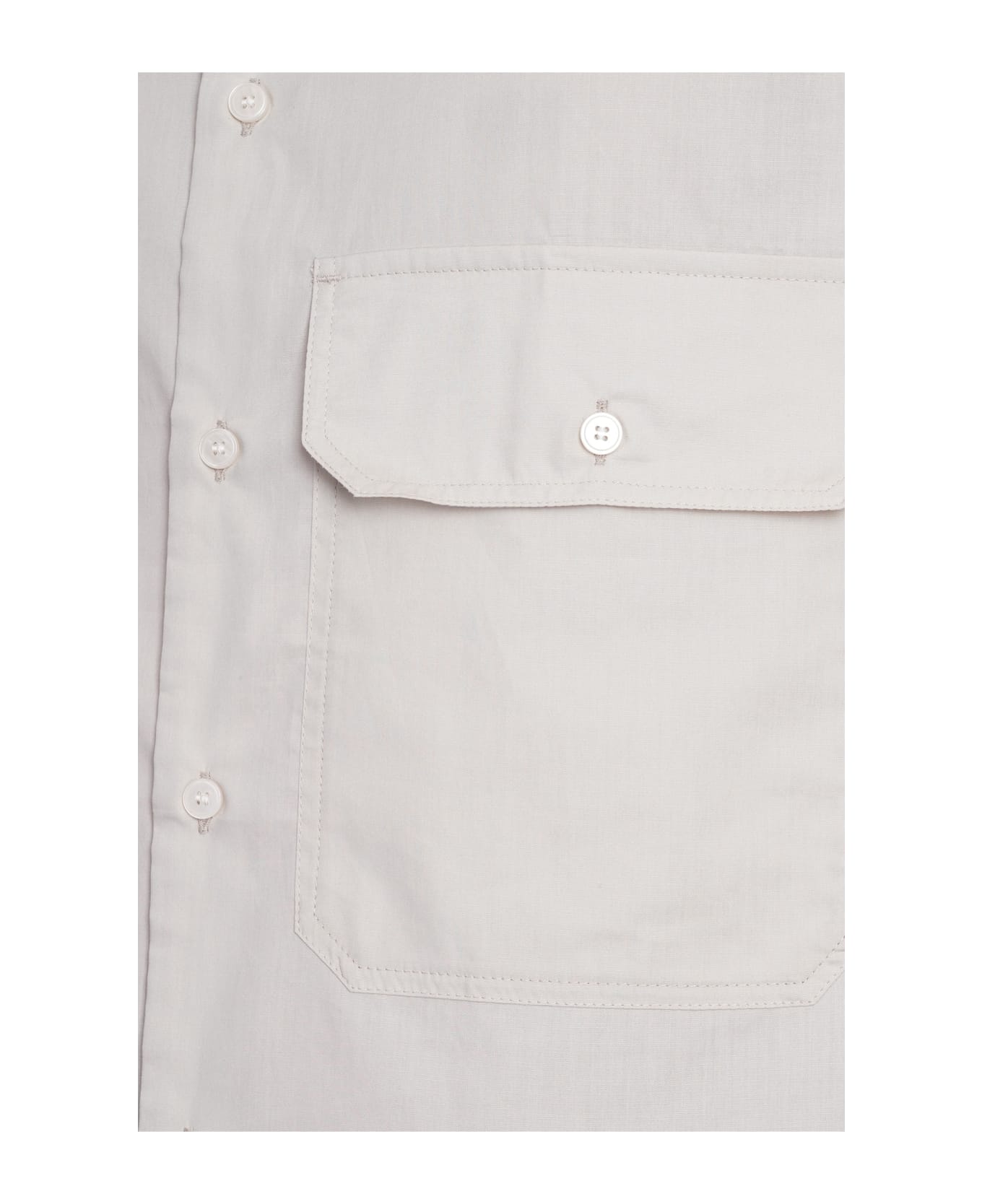 Emporio Armani Shirt In Grey Cotton - Silver Cloud シャツ