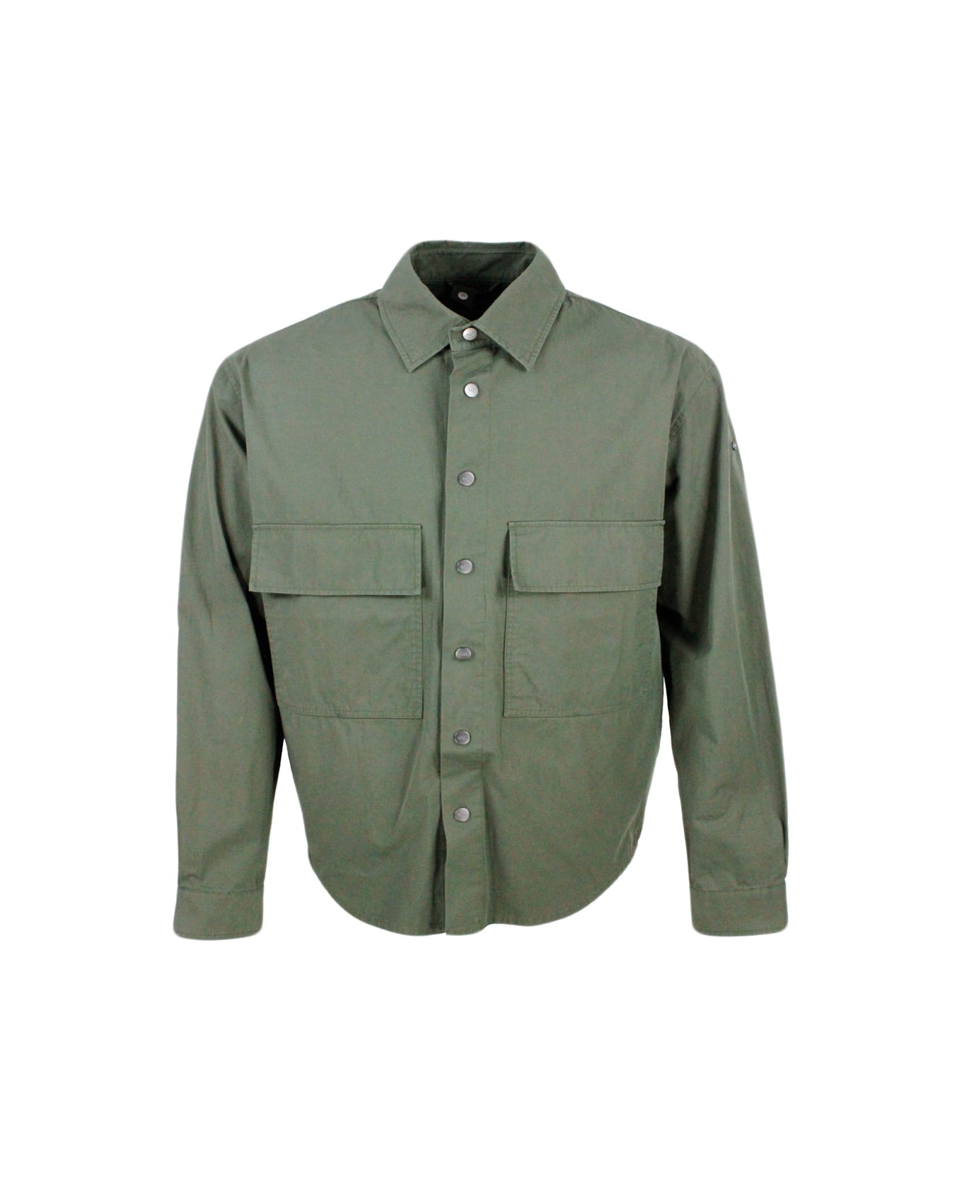 Add Recycled Nylon Shirt Jacket With Detachable Internal Padded Vest. - Military