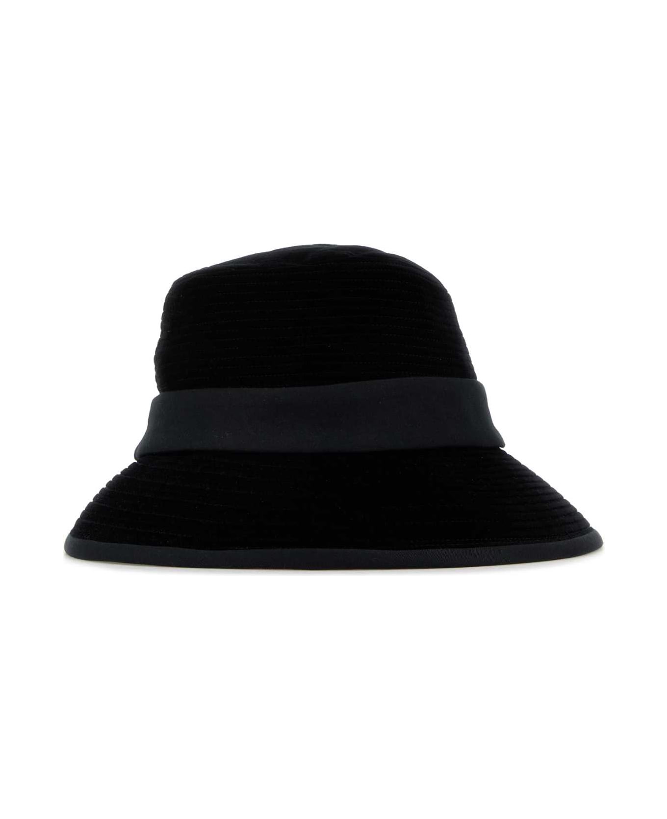 Valentino Garavani Black Velvet Hat - NERONEROORO