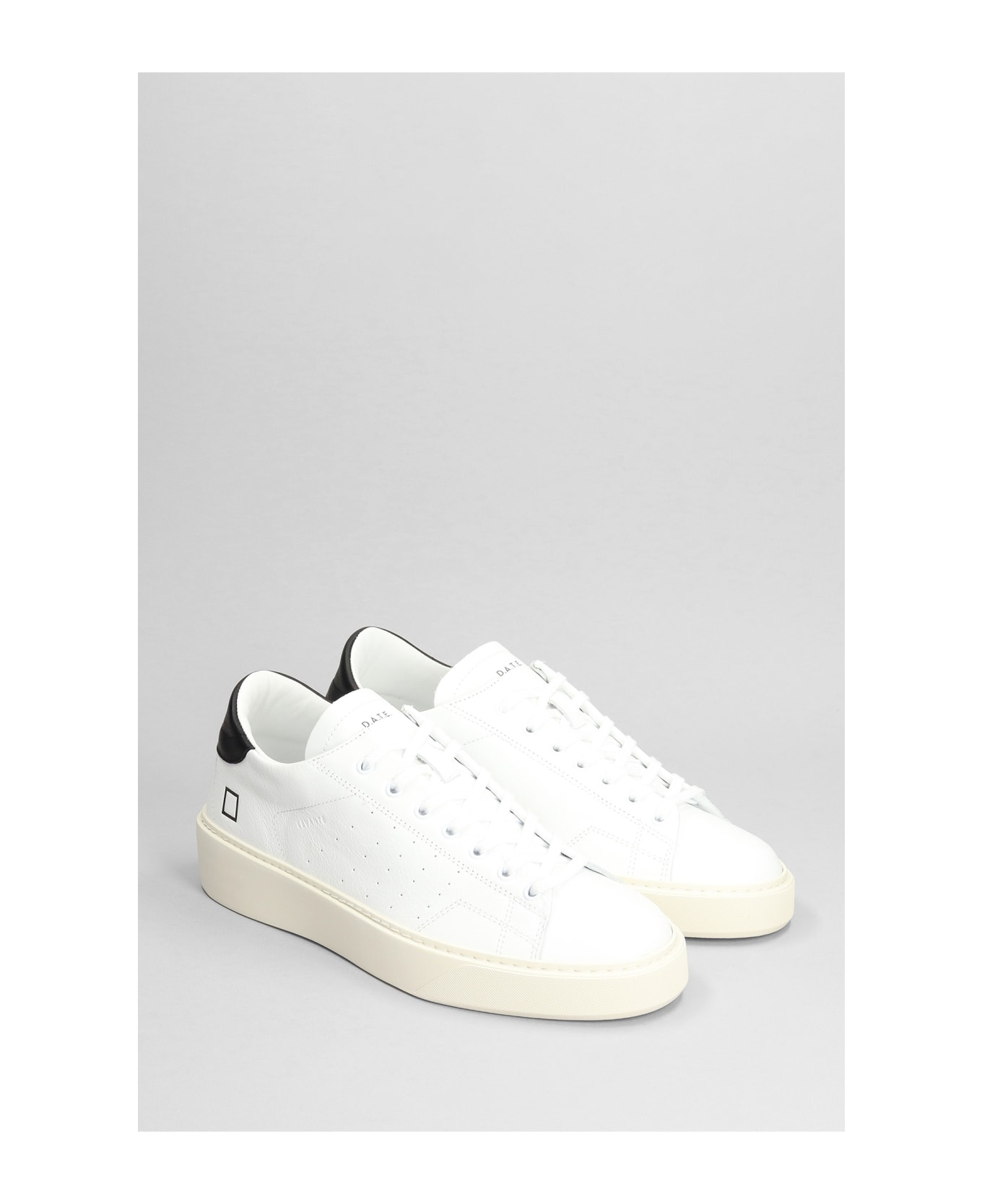 D.A.T.E. Levante Sneakers In White Leather D.A.T.E. - WHITE/BLACK スニーカー
