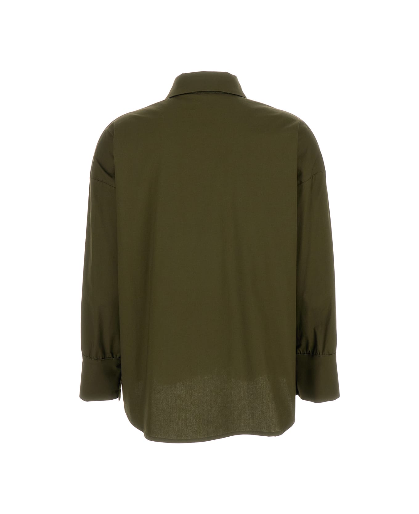 Federica Tosi Military Green Long Sleeves Shirt In Cotton Blend Woman - Green シャツ