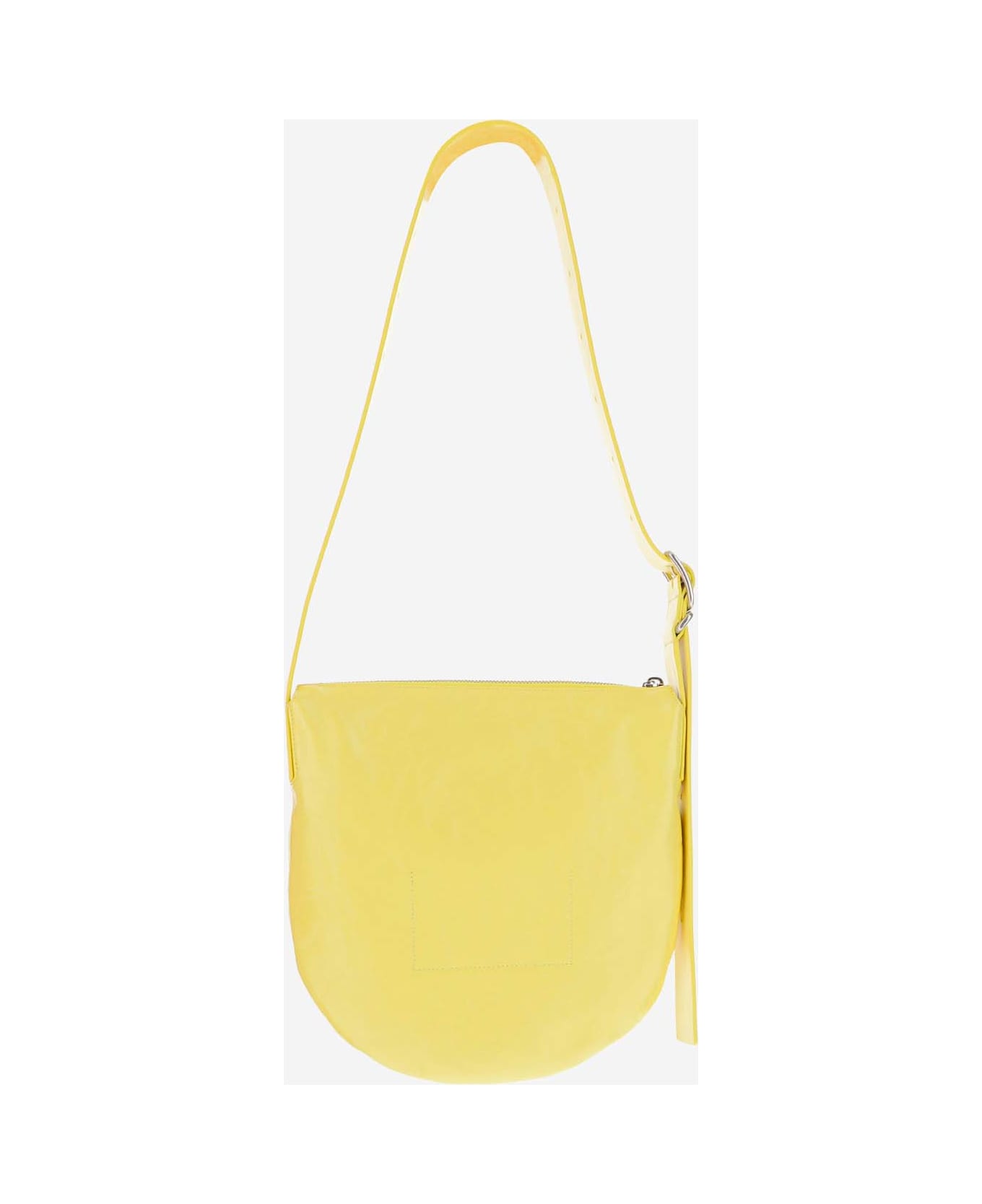 Jil Sander Crinkled Leather Small Shoulder Bag - Yellow