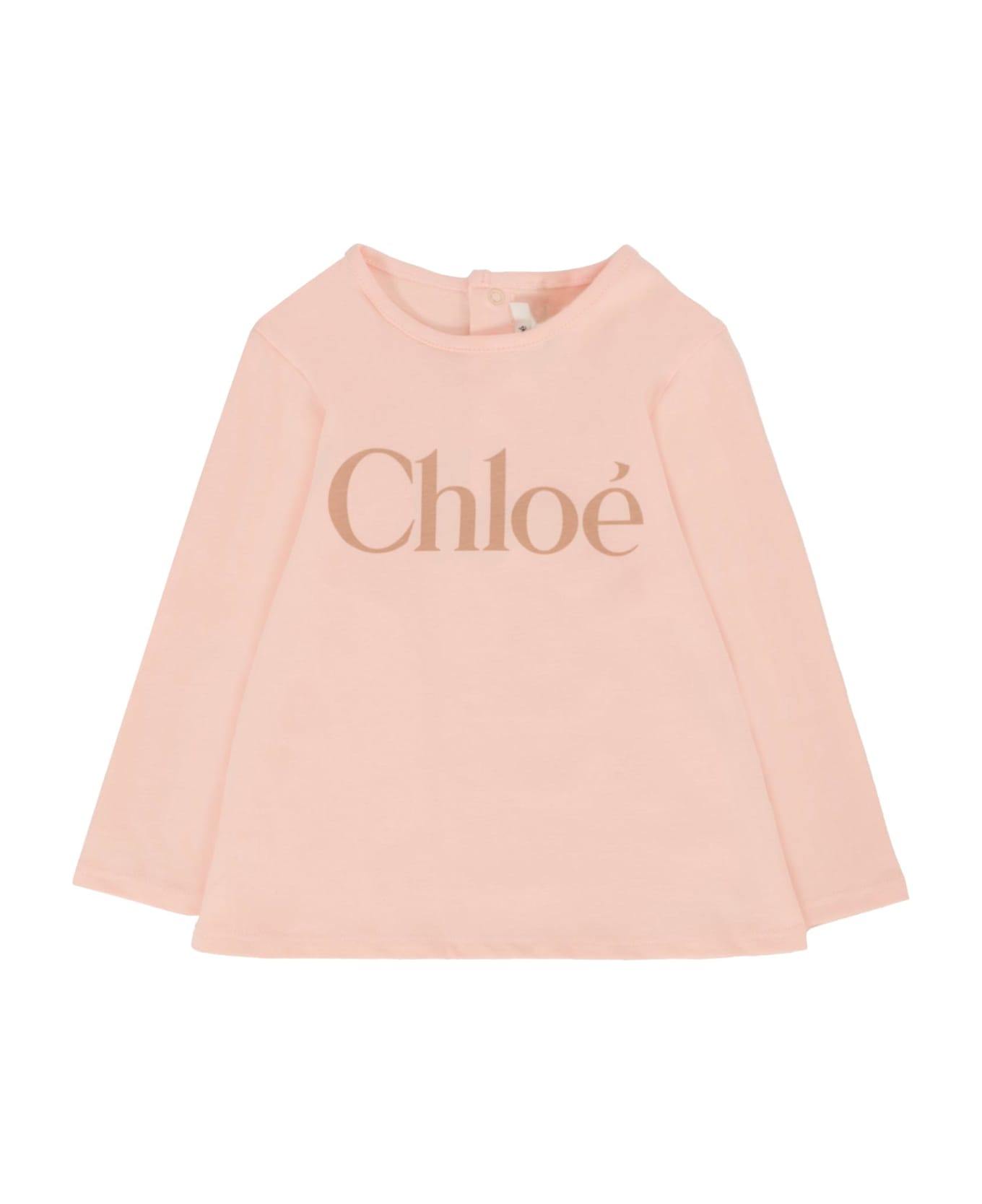 Chloé Pink T-shirt For Baby Girl With Logo - Pink