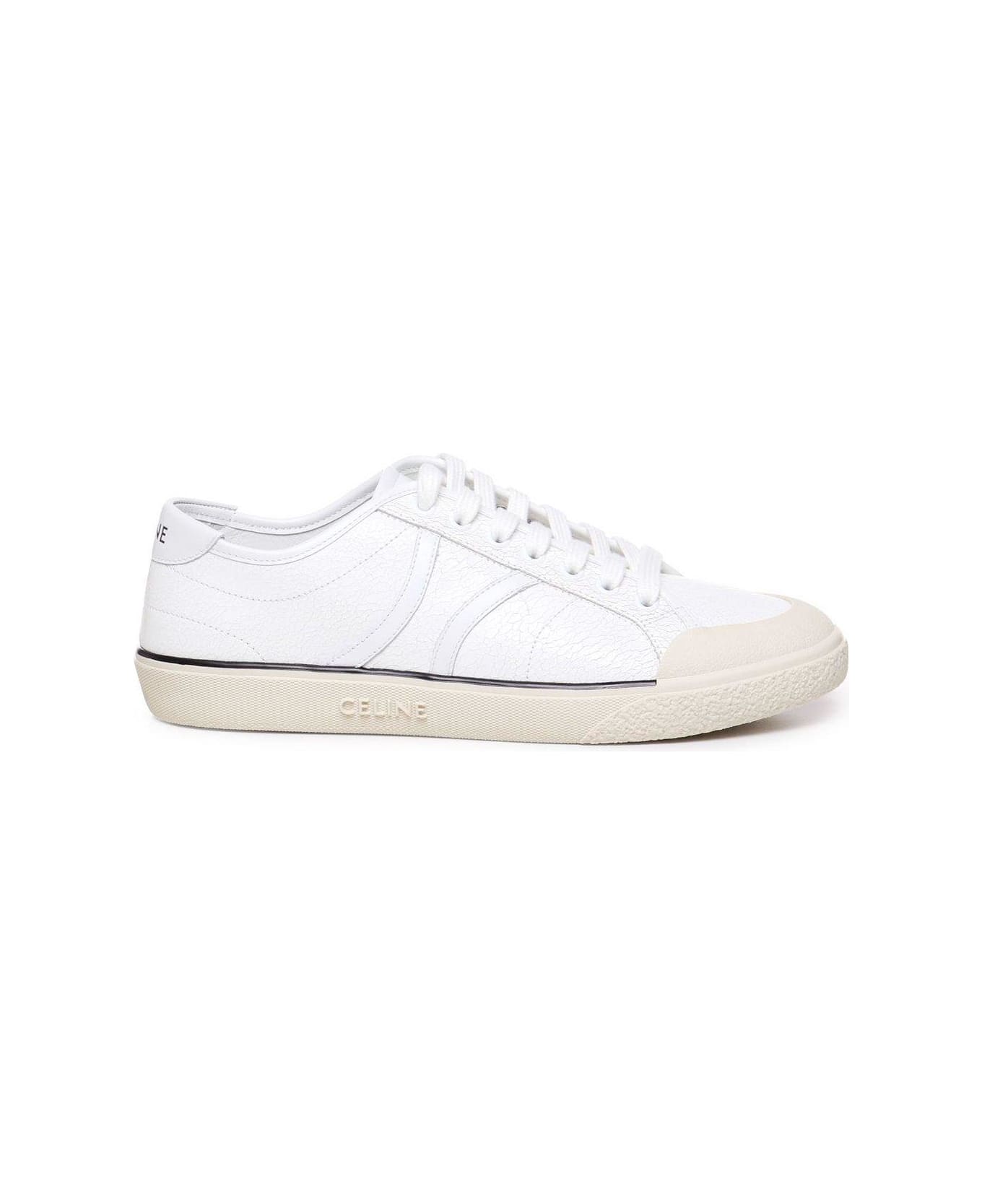 Celine Alan Laced Low-top Sneakers - White