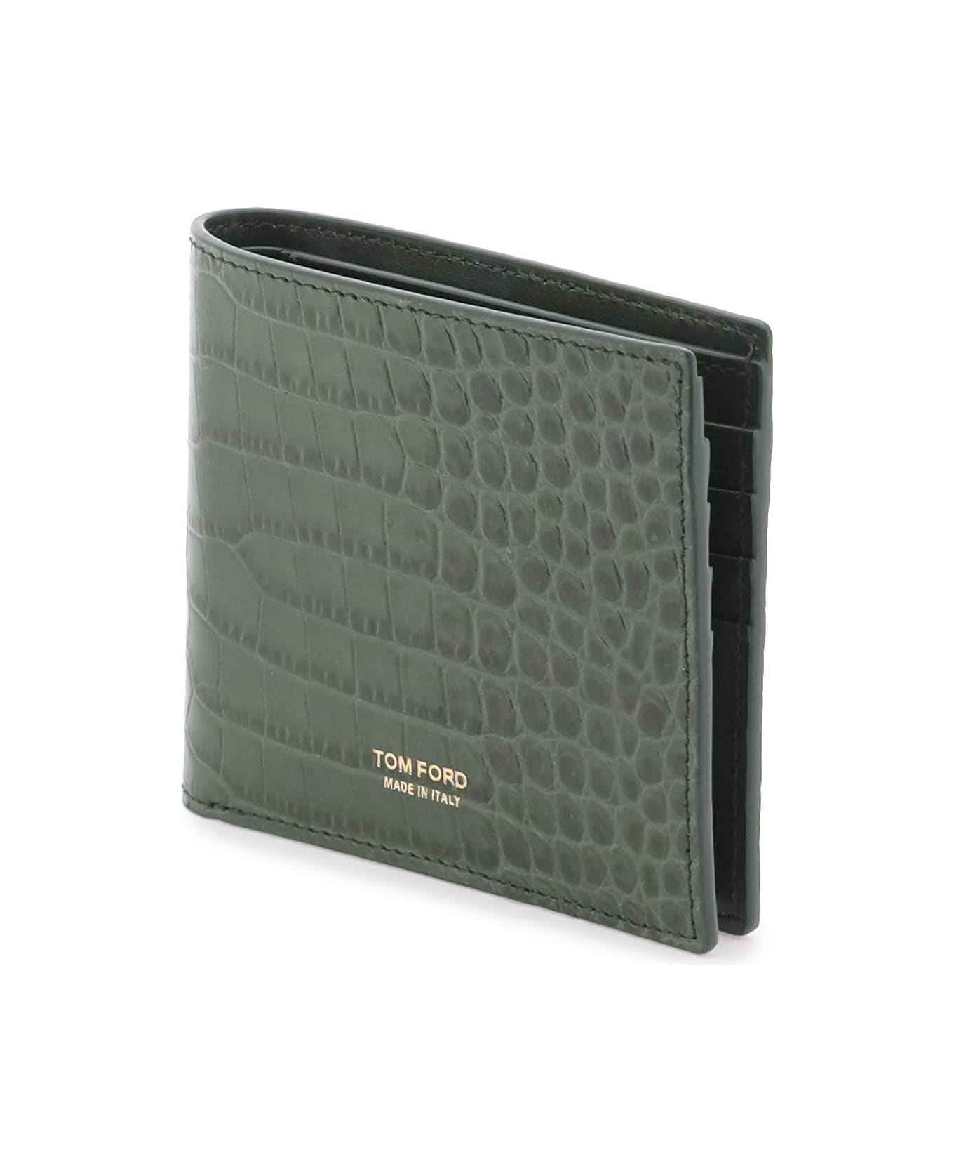 Tom Ford Croc T Line Wallet - RIFLE GREEN (Green) 財布