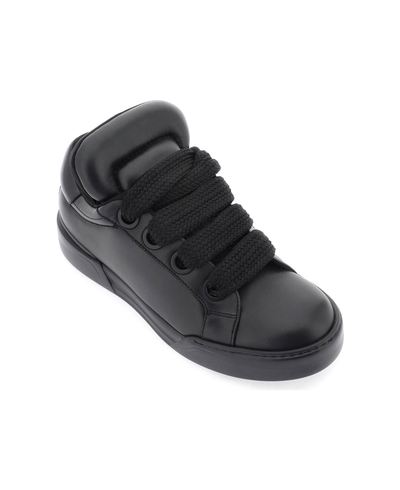 Dolce & Gabbana Stitch Detail Sneakers - NERO (Black)