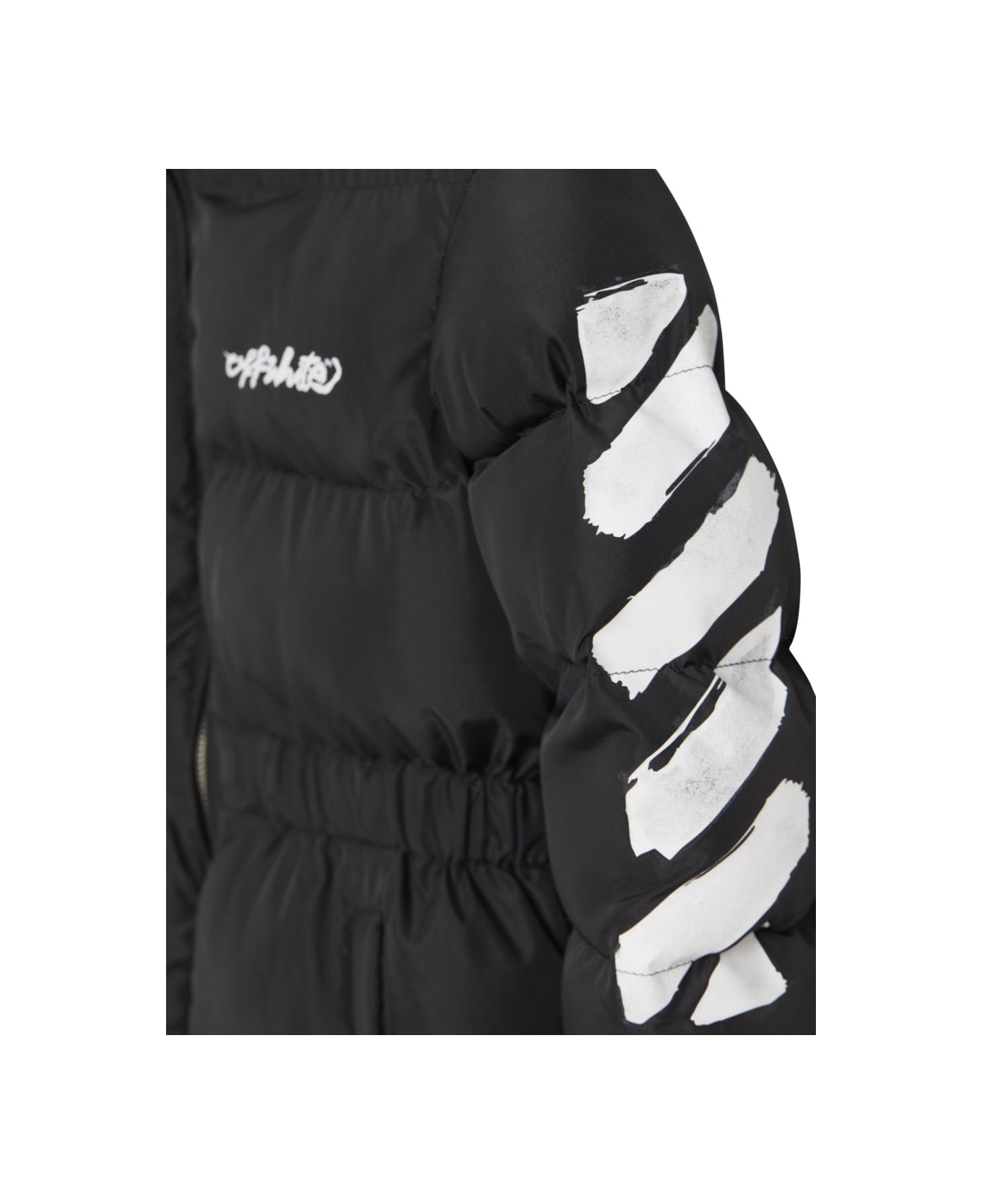 Off-White Piumino Con Zip Diag - BLACK
