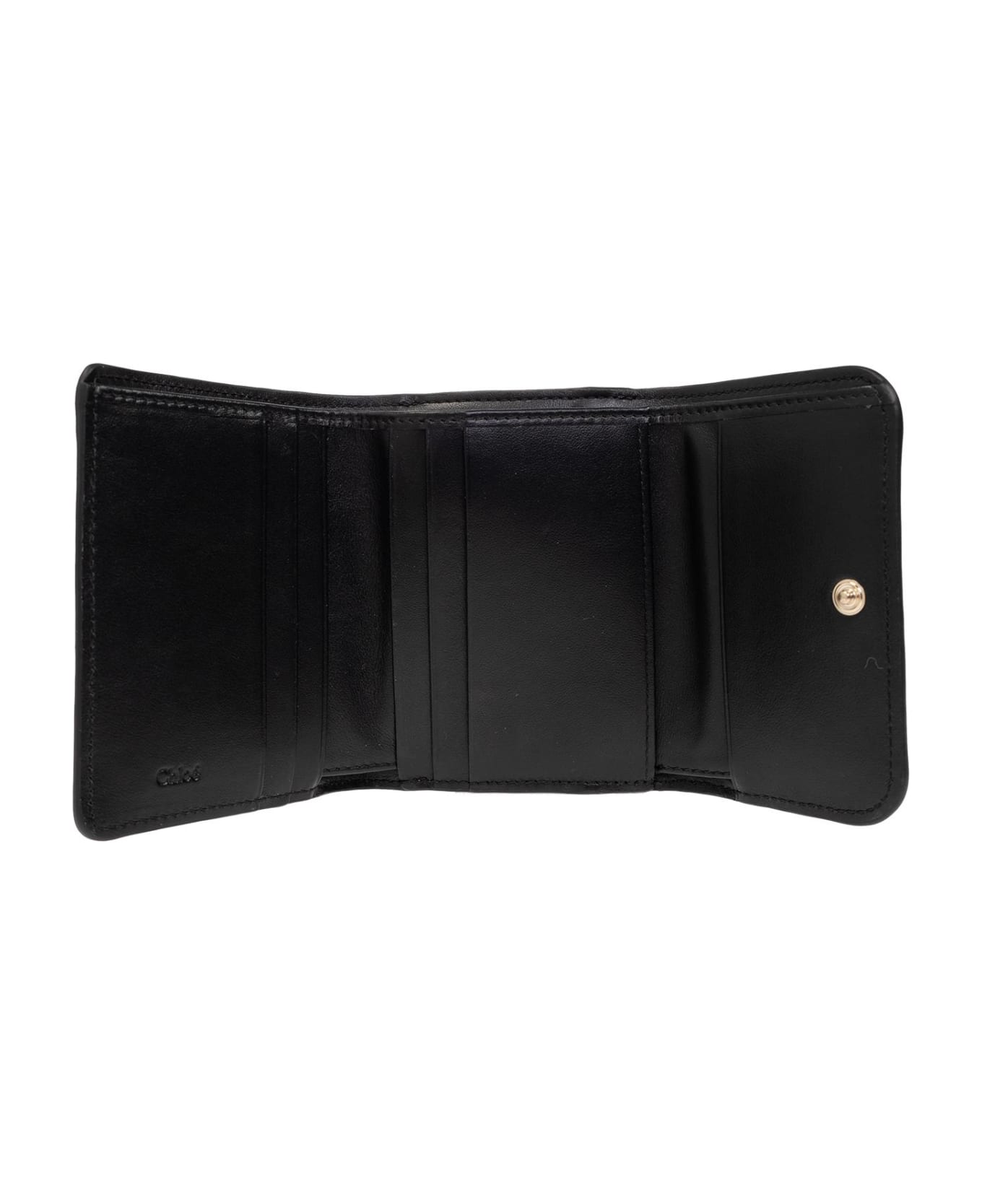 Chloé Leather Wallet With Logo - Black