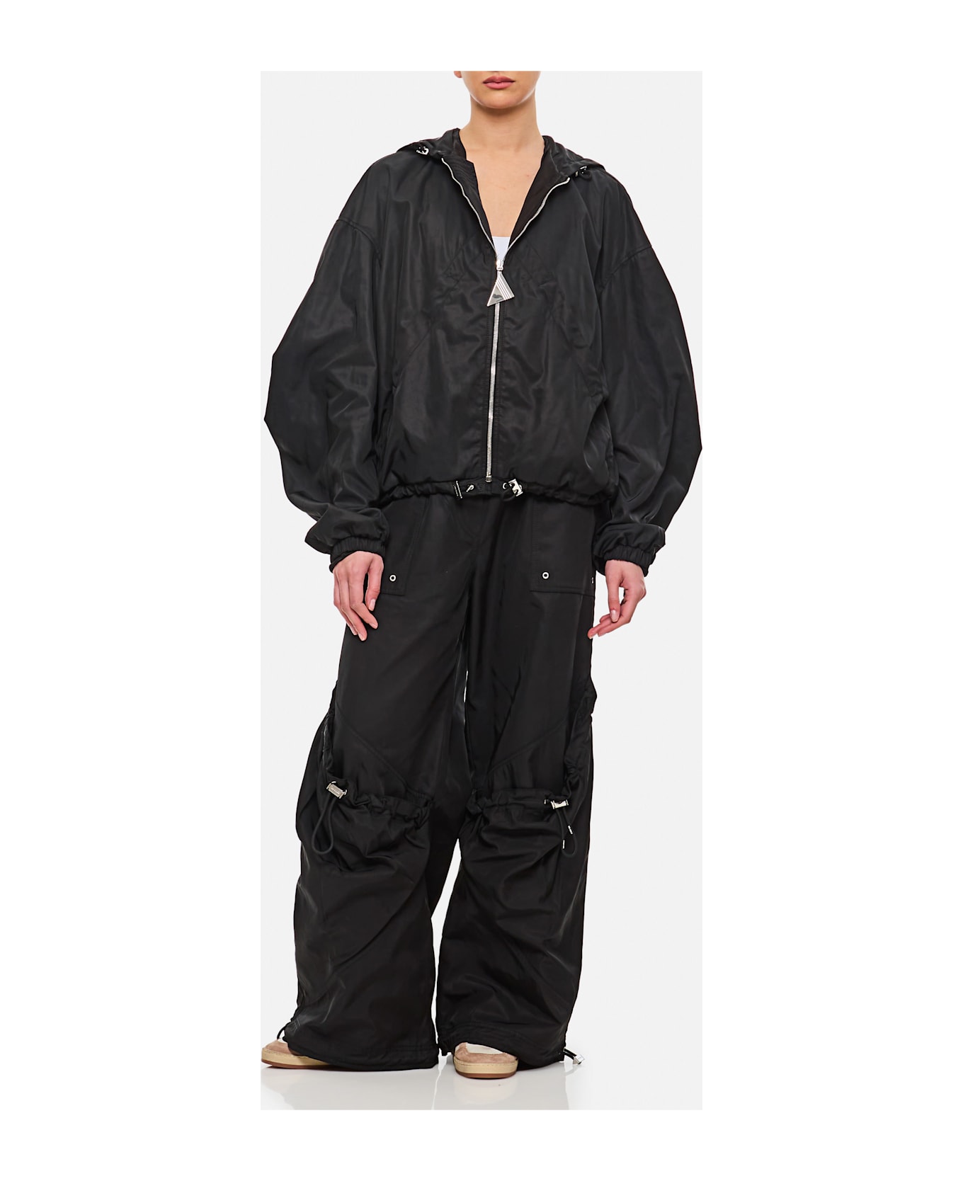 The Attico Nylon Bomber Jacket - Black
