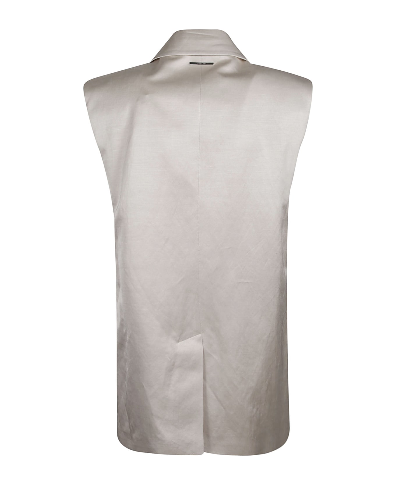 Calvin Klein Shiny Viscose Tailored Vest - Pearl Grey