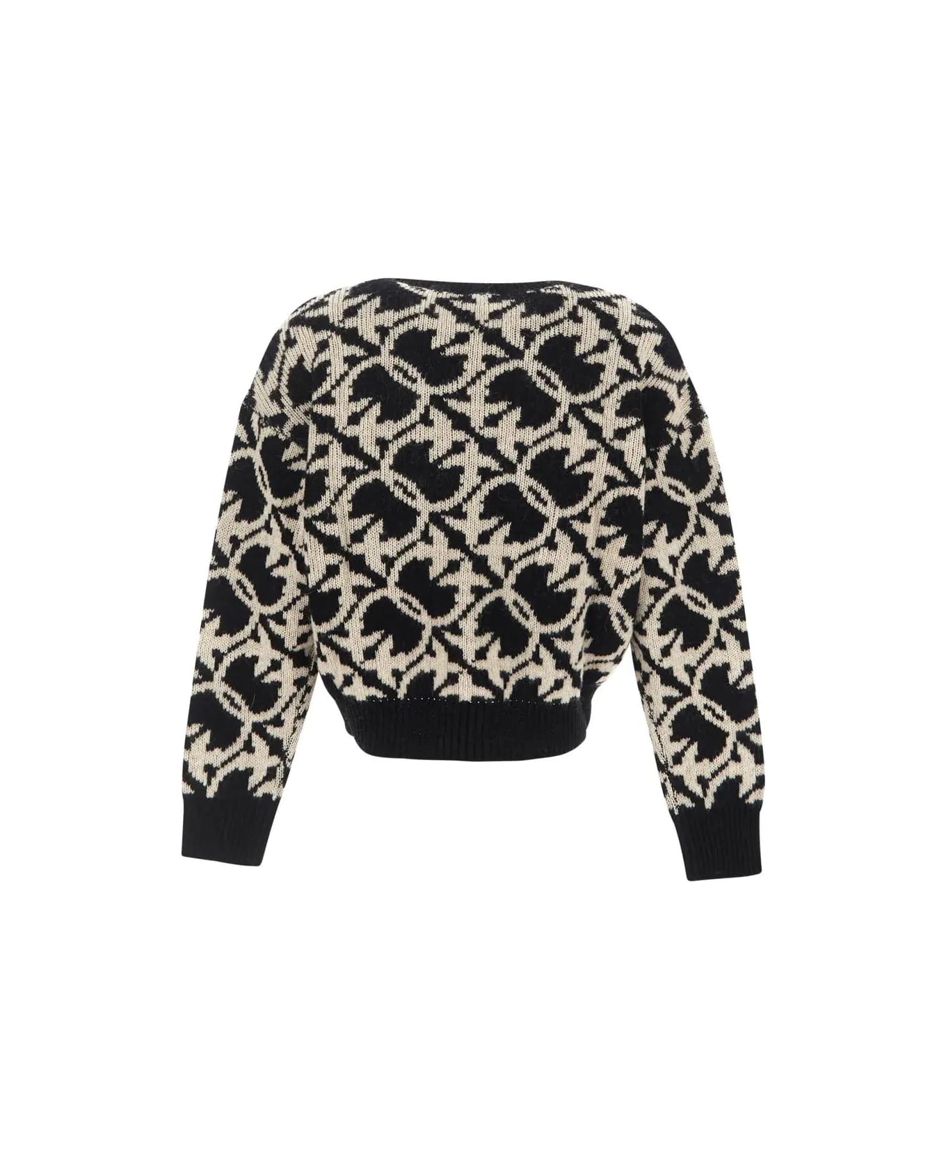 Pinko Love Birds Wool Sweater - Black