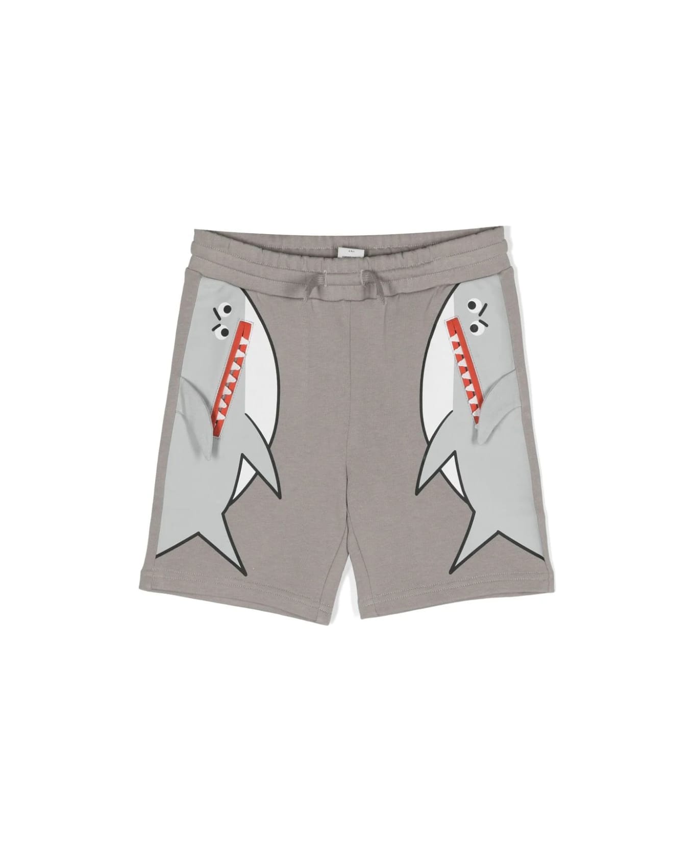 Stella McCartney Kids Double Shark Motif Jersey Shorts - Grey ボトムス