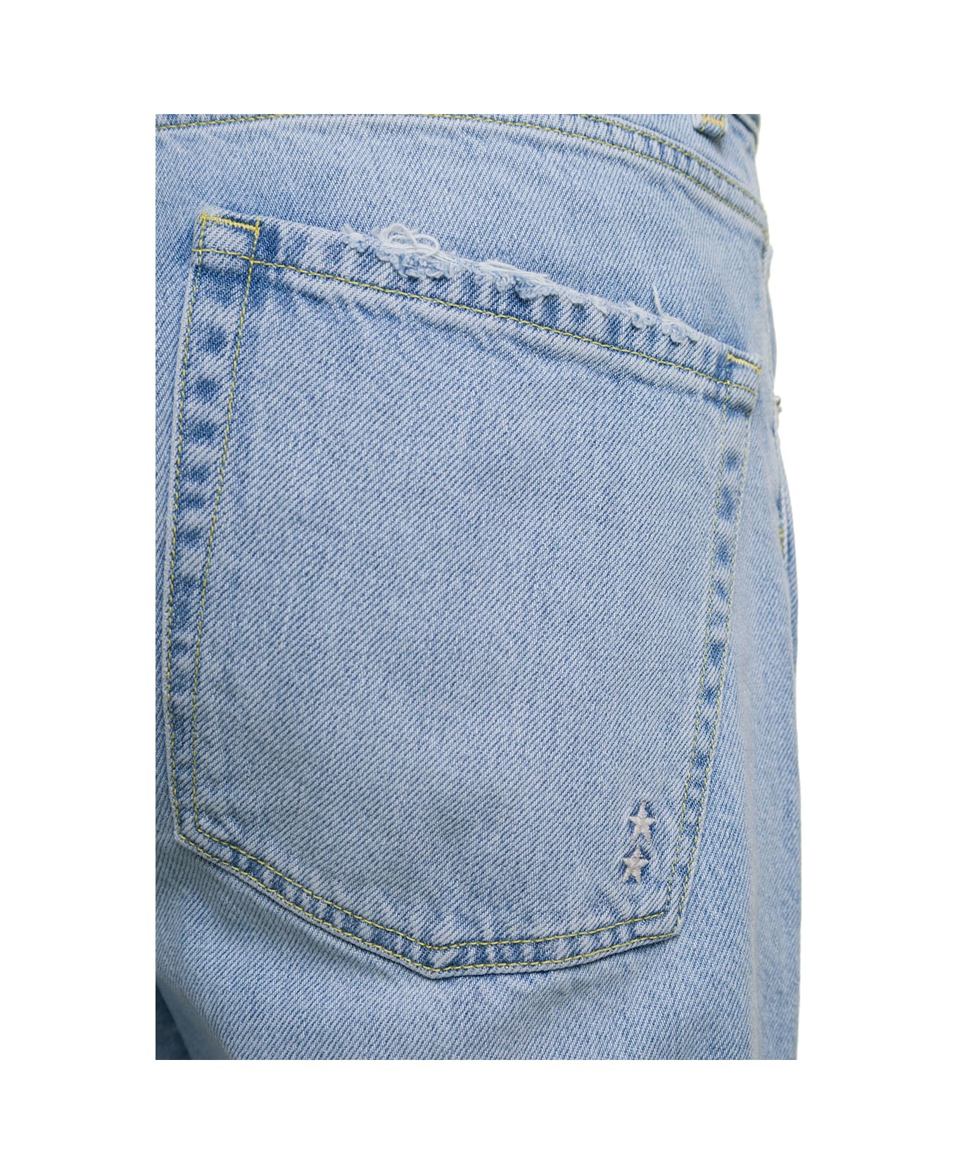 Icon Denim 'kanye' Light Blue 5-pocket Jeans With Logo Patch In Cotton Denim Man - Light blue