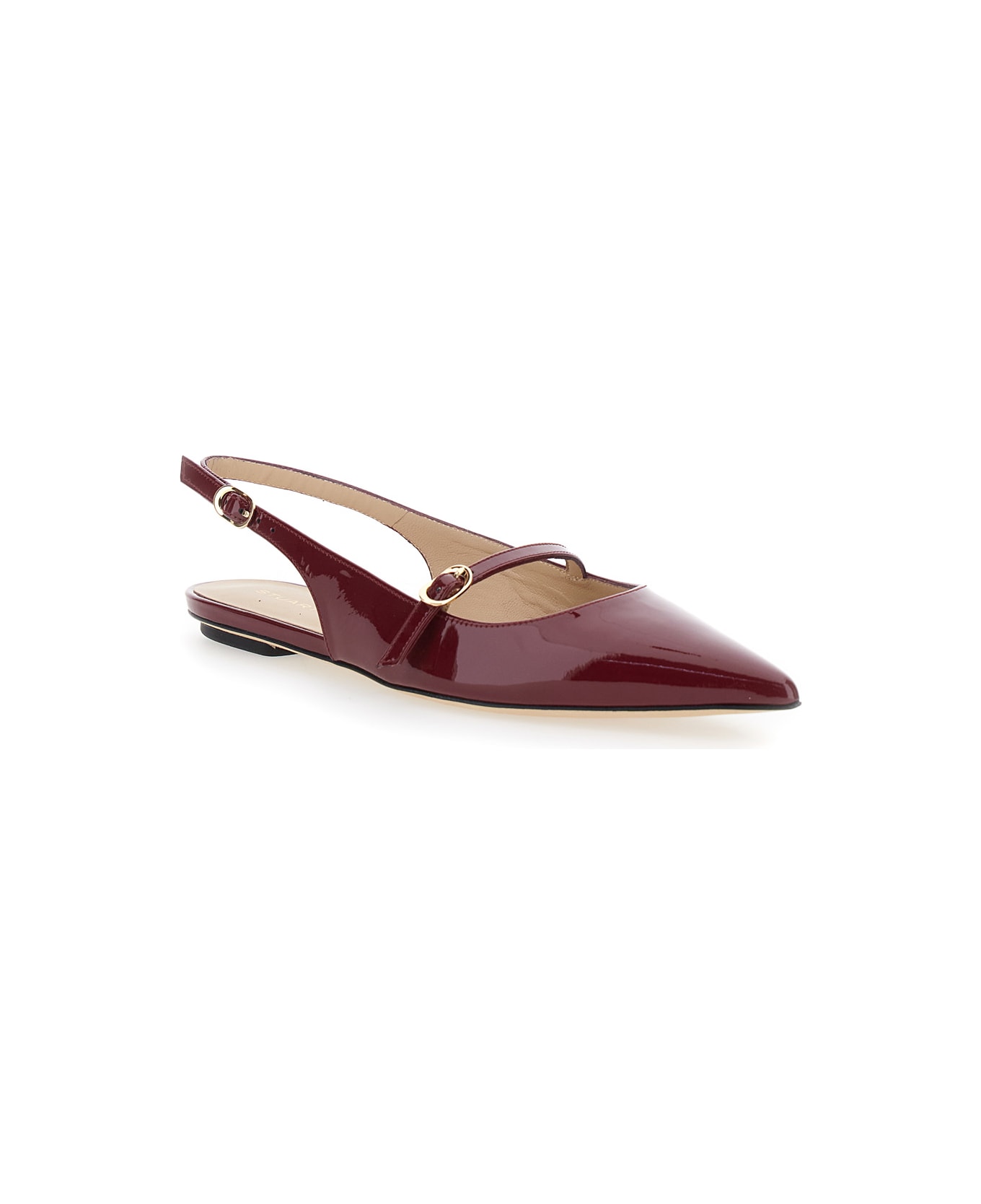 Stuart Weitzman 'emilia' Bordeaux Slingback Sandals With Adjustable Strap Closure In Patent Leather Woman - Bordeaux