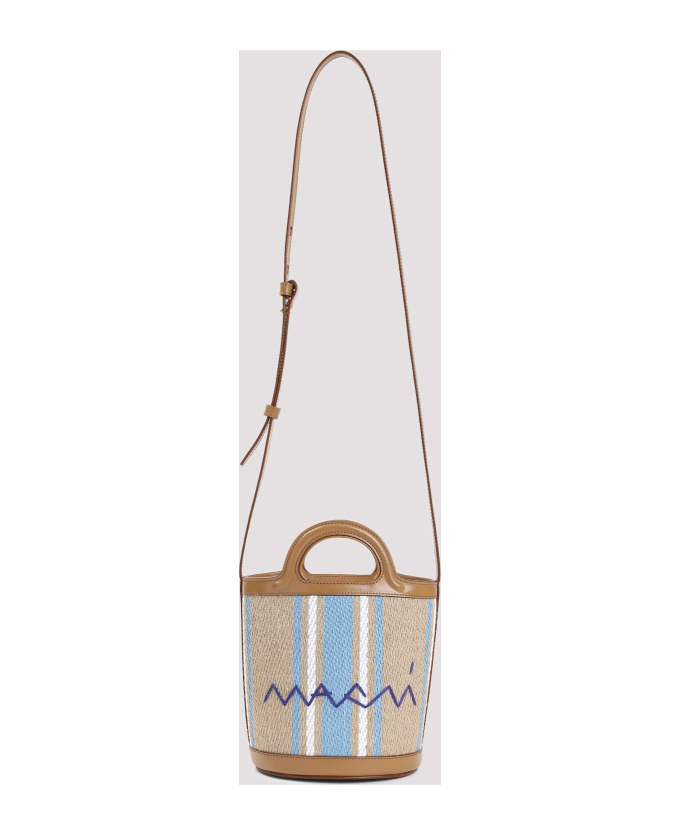 Marni Tropicalia Mini Bucket Handbag - Cigar Opal Lily White