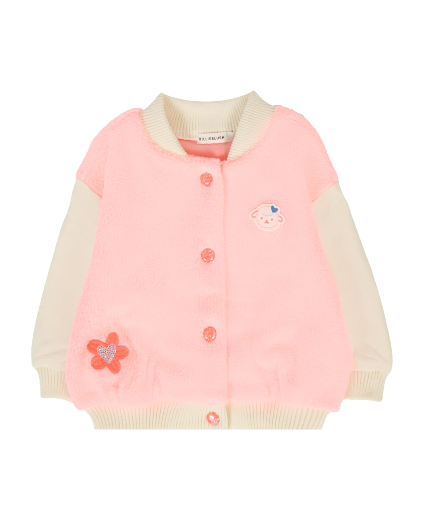 Billieblush Pink Bomber Jacket For Baby Girl With Sheep - Pink