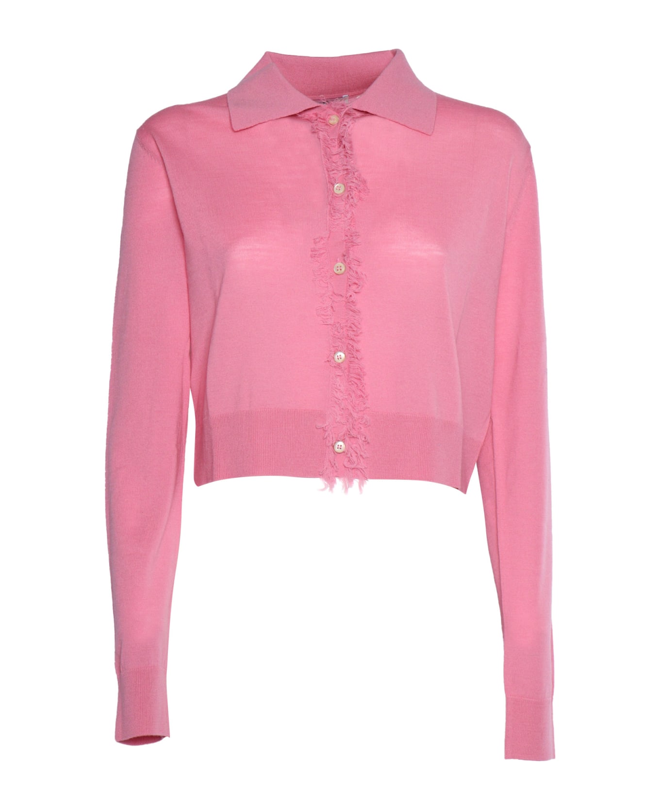 Ballantyne Pink Polo Cardigan - PINK