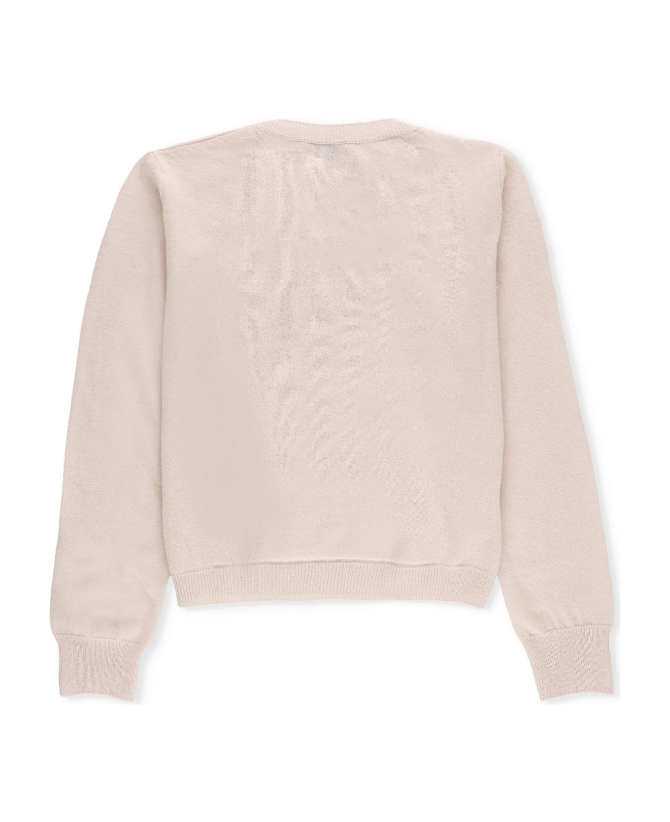 Moncler Wool Sweater With Logo - Pink