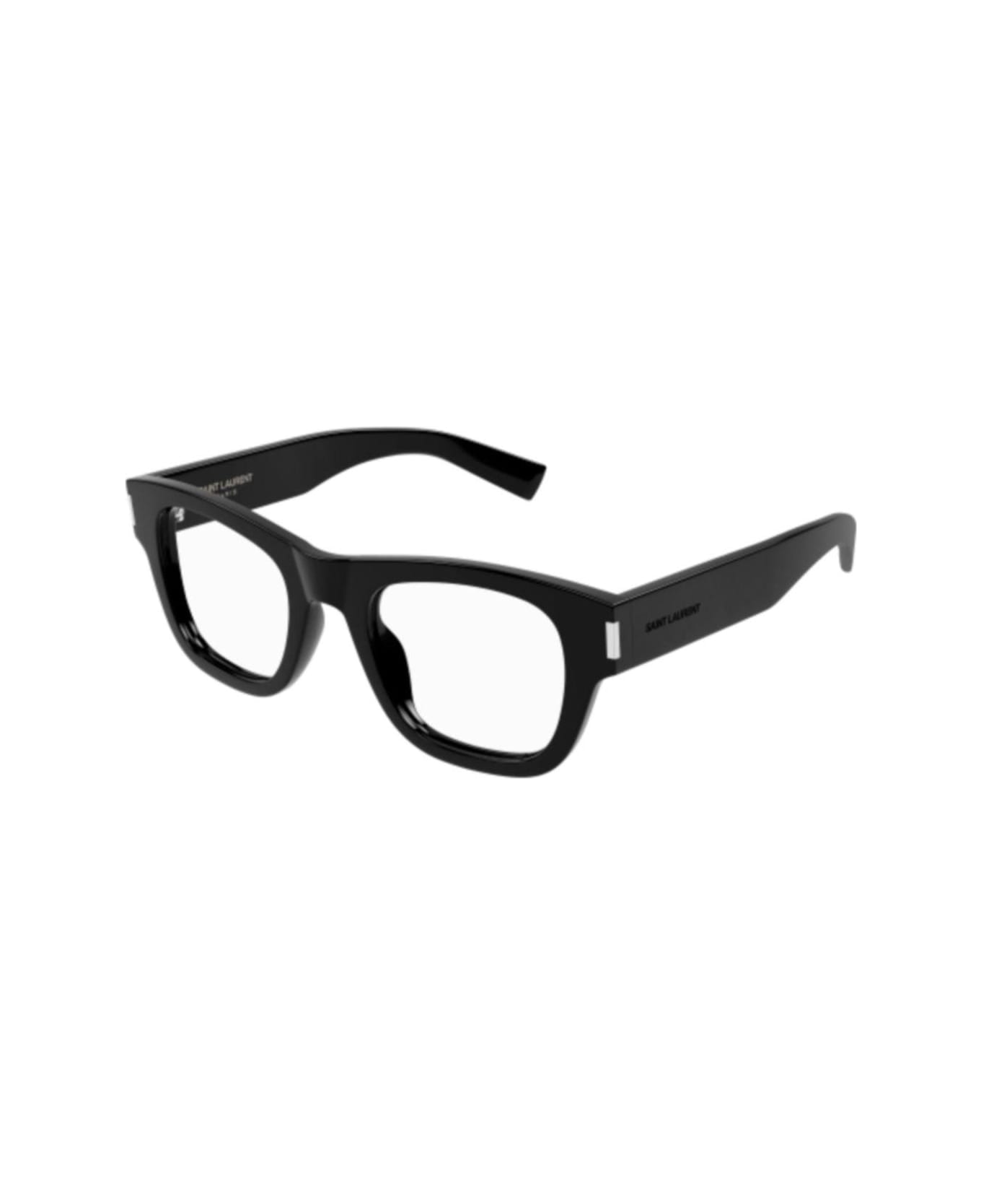 Saint Laurent Eyewear Square Frame Glasses - 001 black black transpare アイウェア