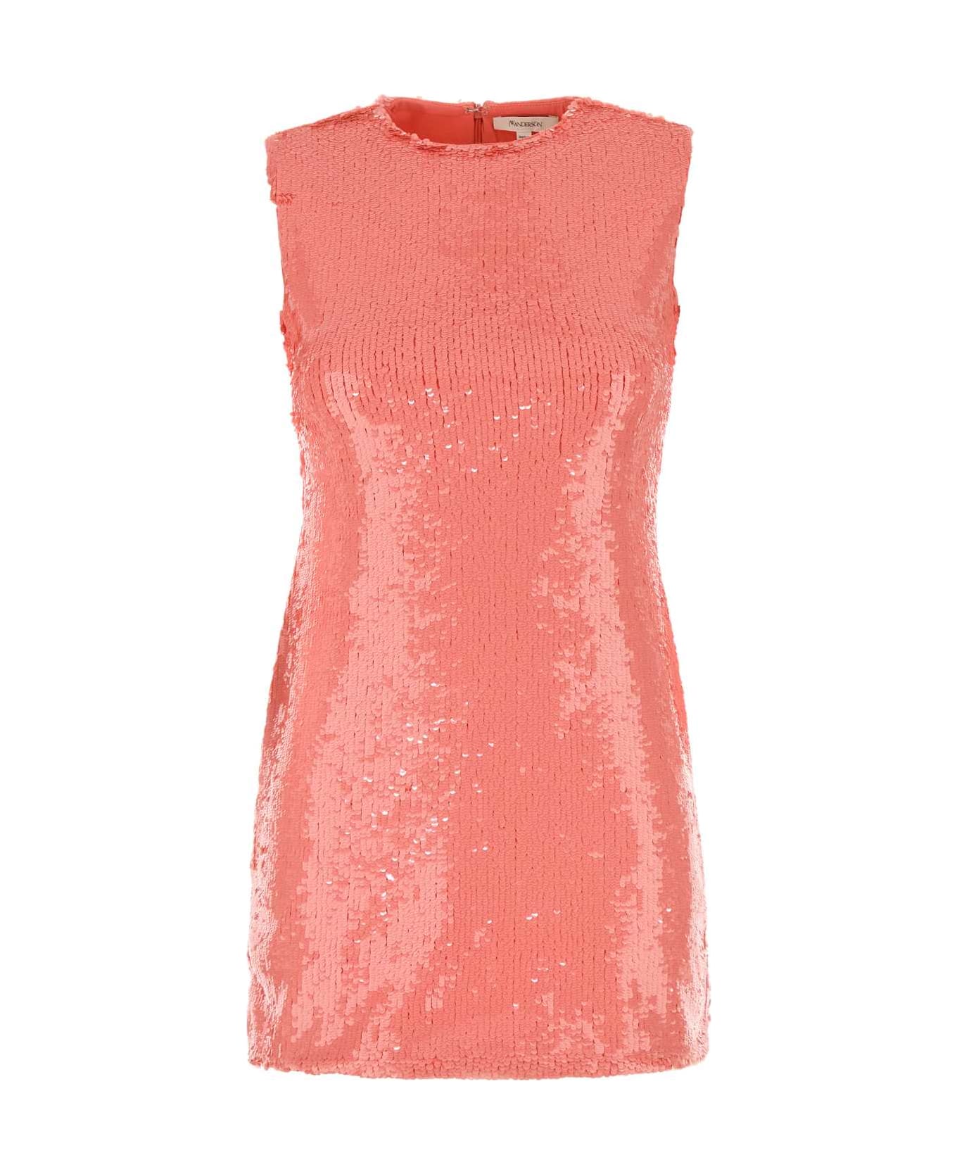 J.W. Anderson Embellished Cotton Mini Dress - BUBBLEGUM