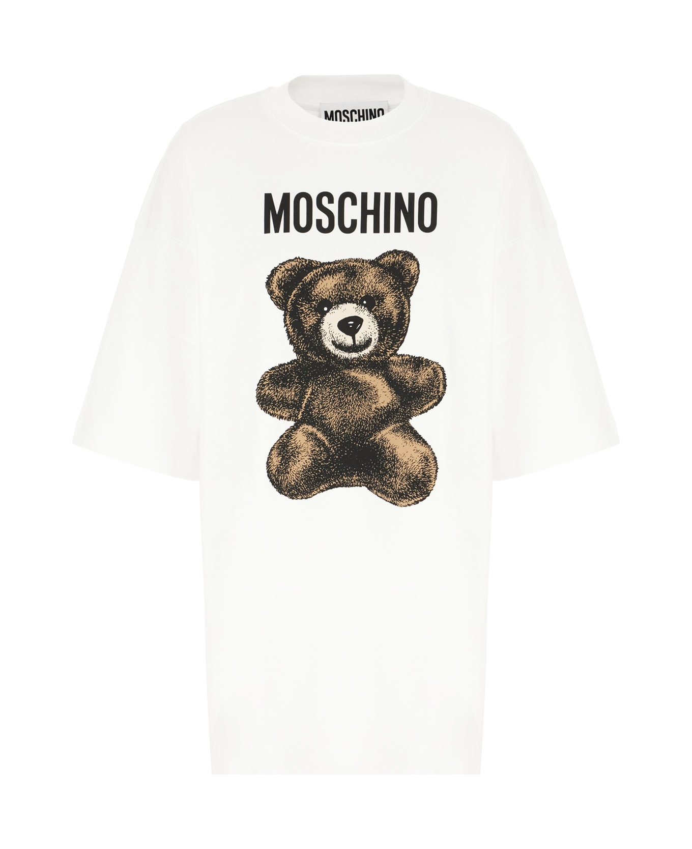 Moschino White Cotton Oversize T-shirt Dress - White