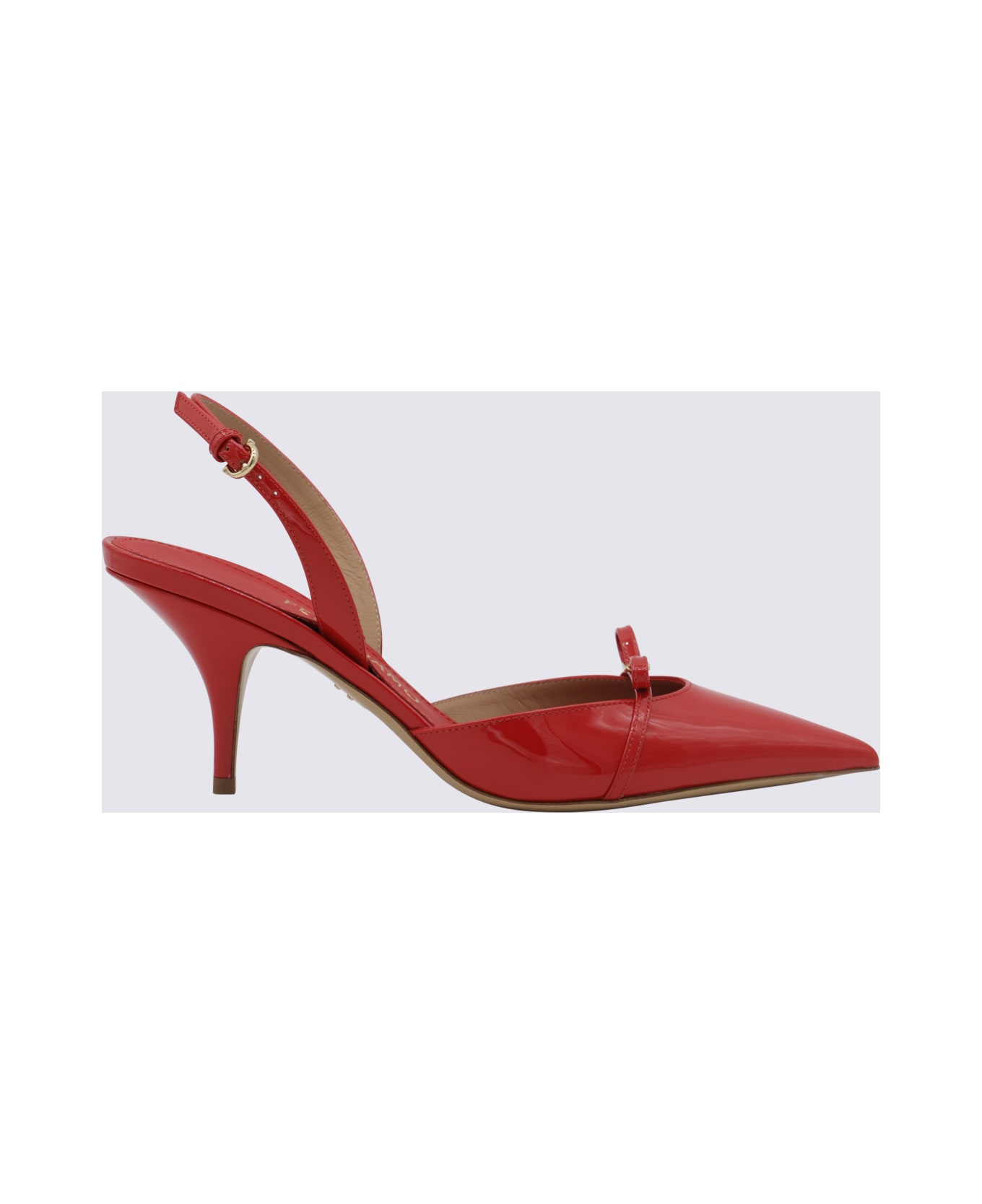 Ferragamo Red Leather Pumps - FLAME RED