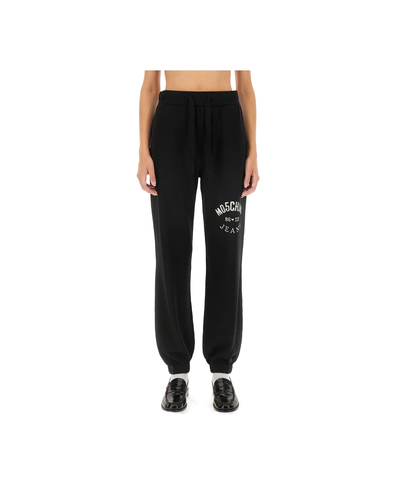 M05CH1N0 Jeans Jogging Pants With Logo - BLACK