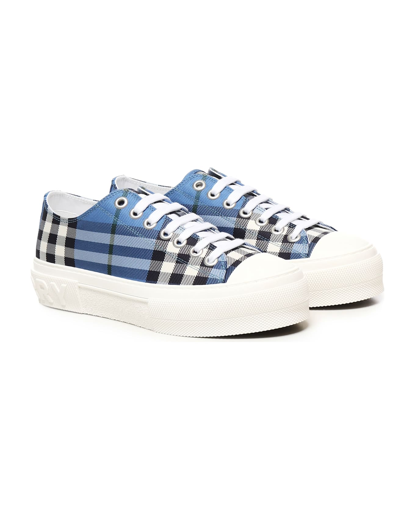 Burberry Check Sneakers - Blue