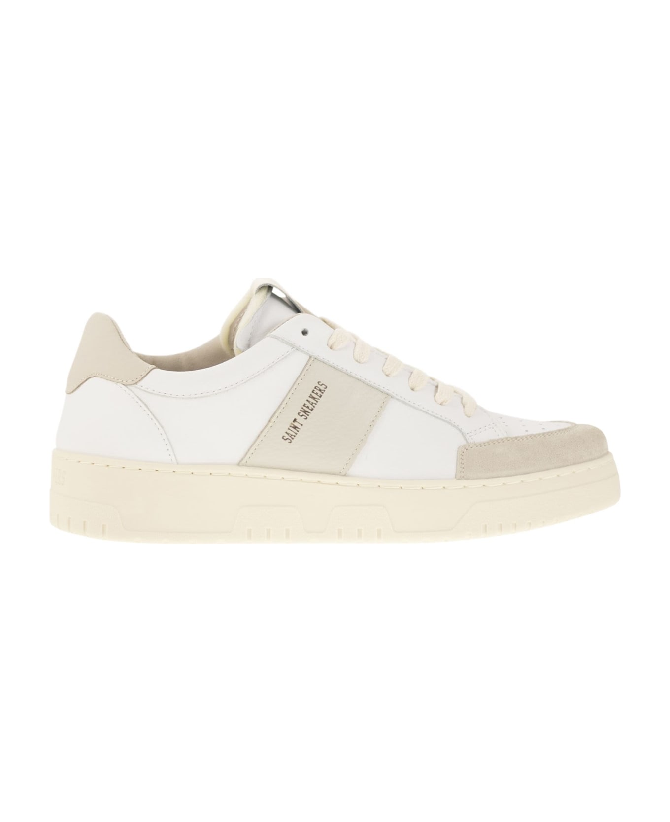 Saint Sneakers Sail - Leather And Suede Trainers - White スニーカー