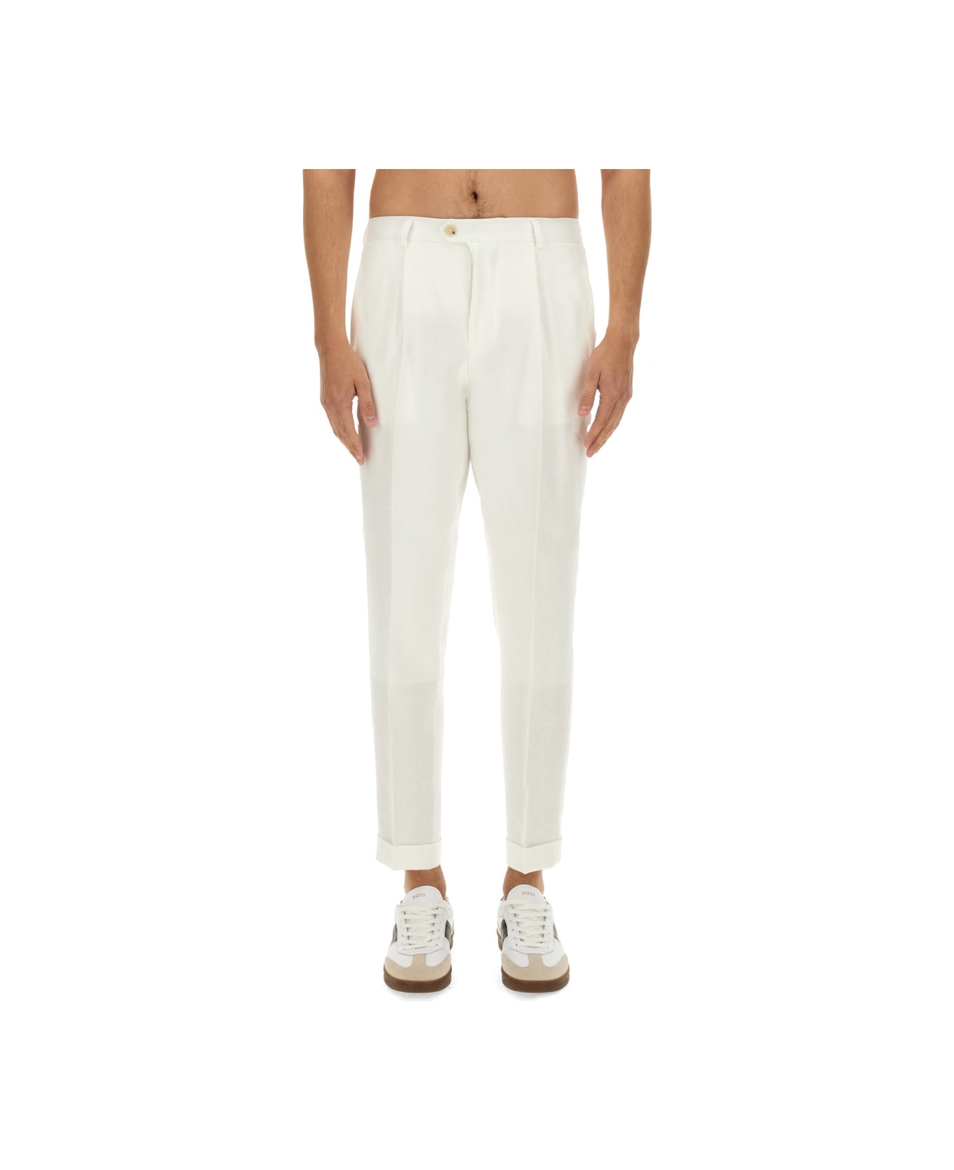 Hugo Boss Linen Pants - WHITE