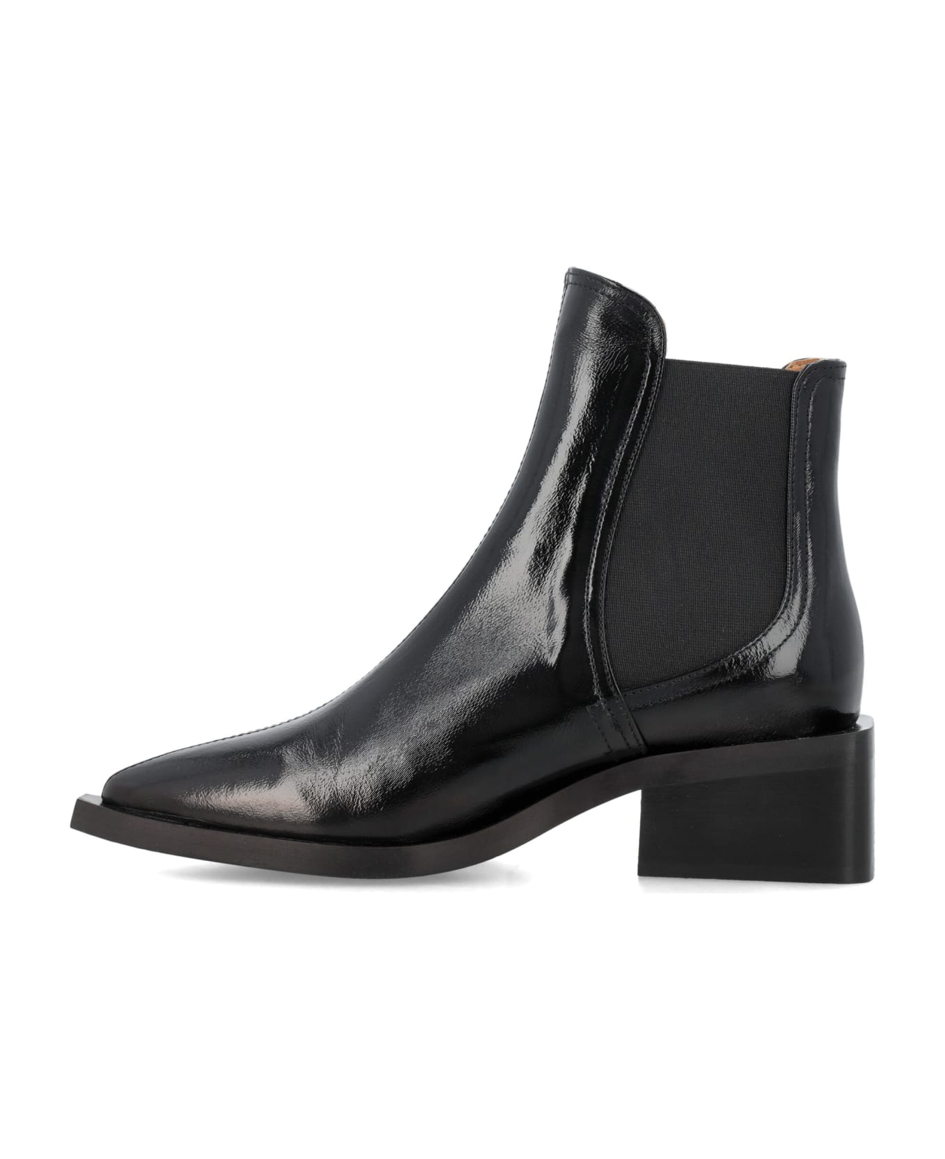 Ganni Chuncky Buckle Chelsea Boots - BLACK