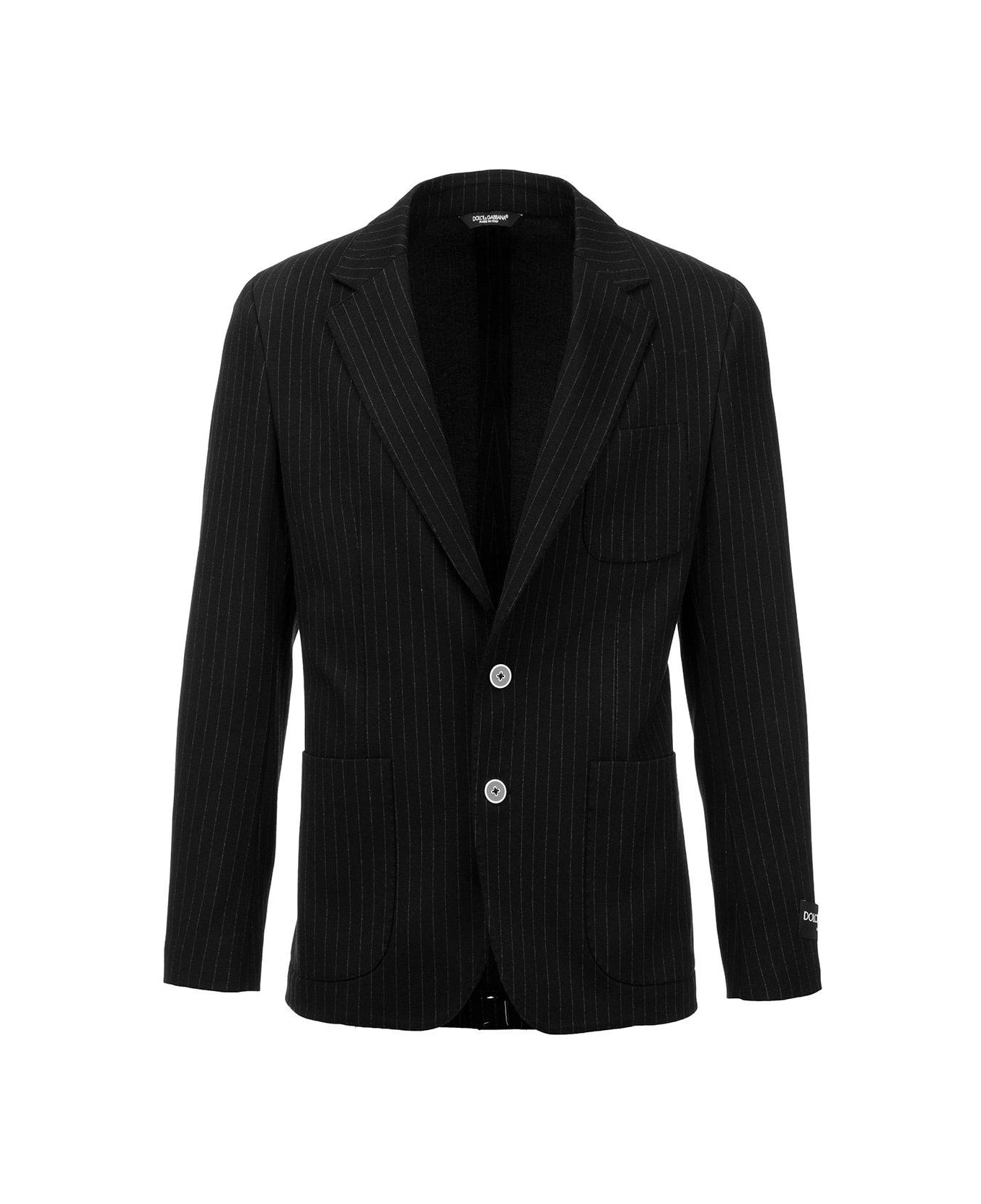 Dolce & Gabbana Pinstripe Buttoned Cuff Jacket - Nero ブレザー