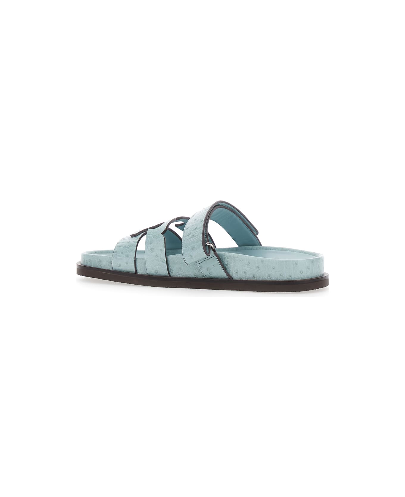Tory Burch 'ines' Blue Sandals With Patch Logo On The Front In Leather Woman - Blu