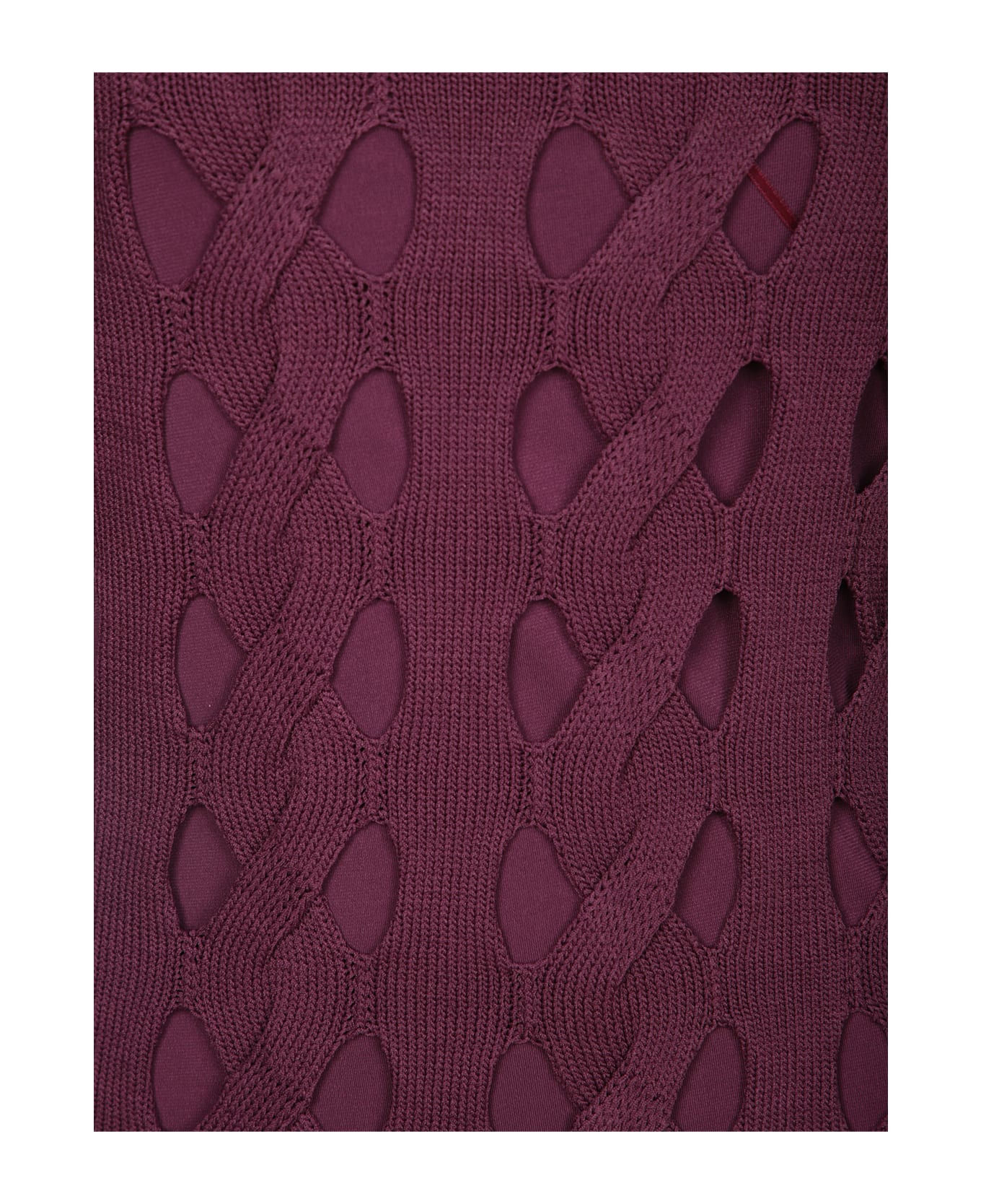 Pinko Openwork Knit Midi Dress - Bordeaux