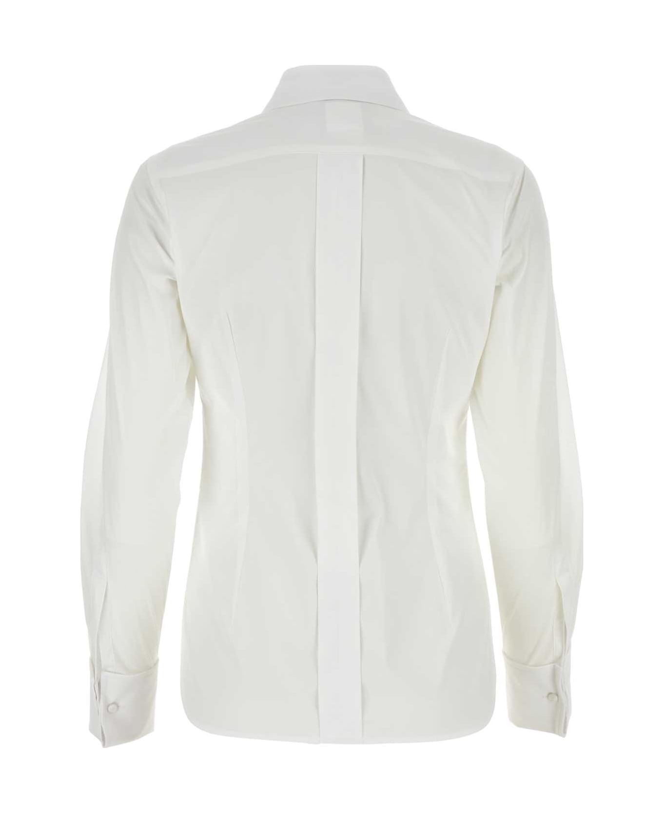 Max Mara White Stretch Poplin Shirt - BIANCO シャツ