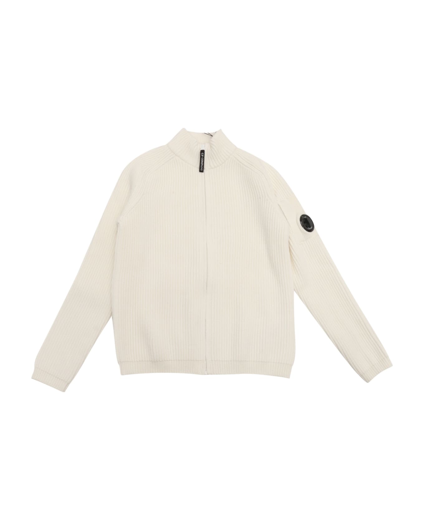 C.P. Company Undersixteen Zipped Sweater - WHITE