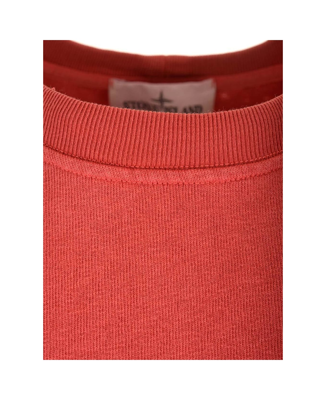 Stone Island Logo Patch Crewneck Sweatshirt - Red