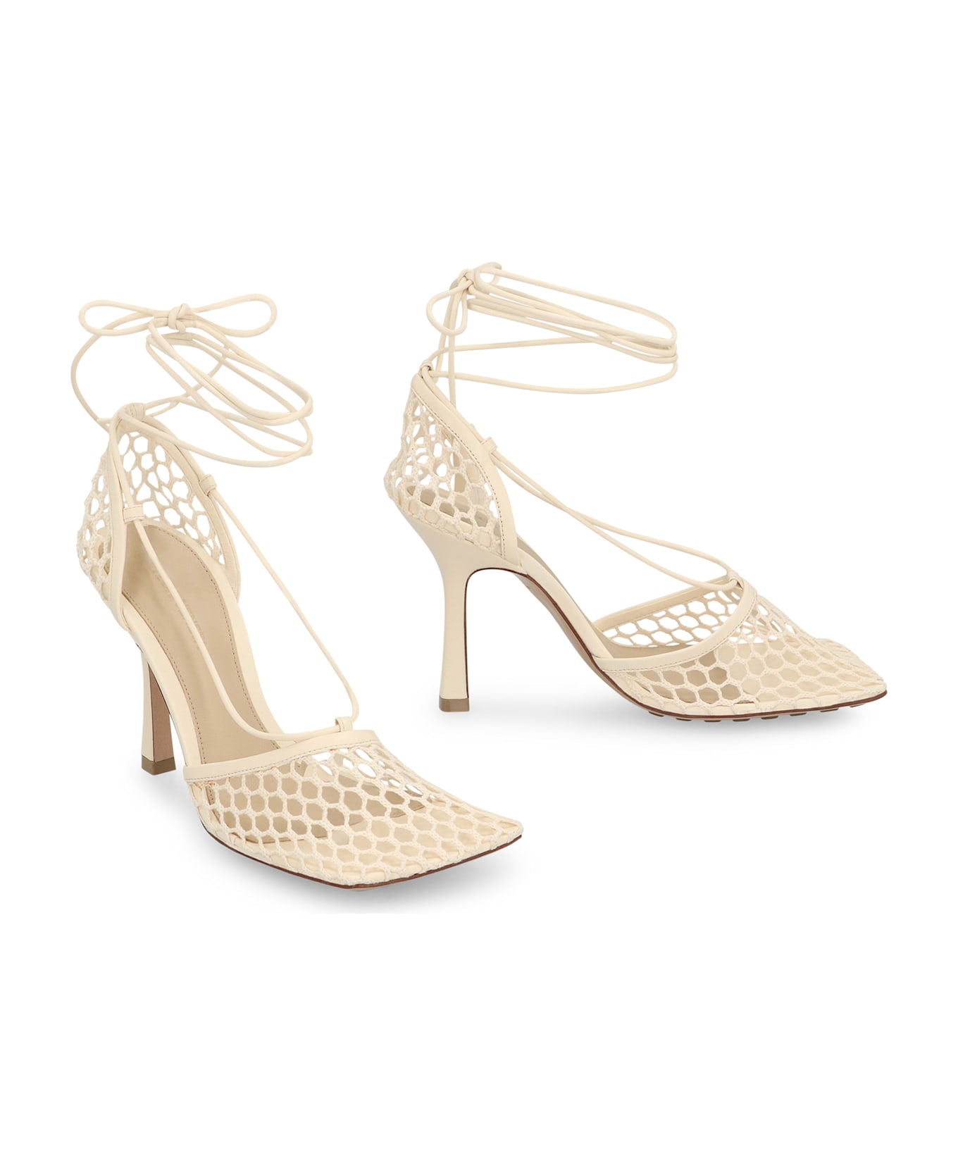 Bottega Veneta Stretch Heeled Sandals - panna