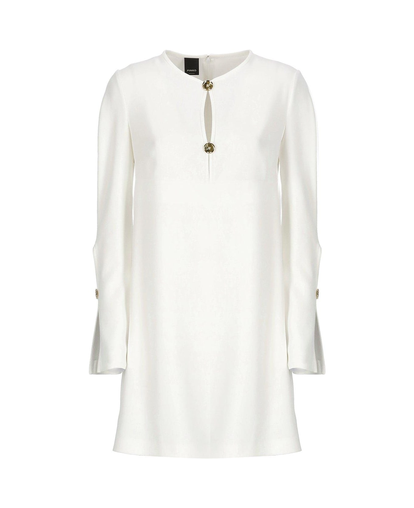 Pinko Cut-out Detailed Long-sleeved Dress - White ブラウス