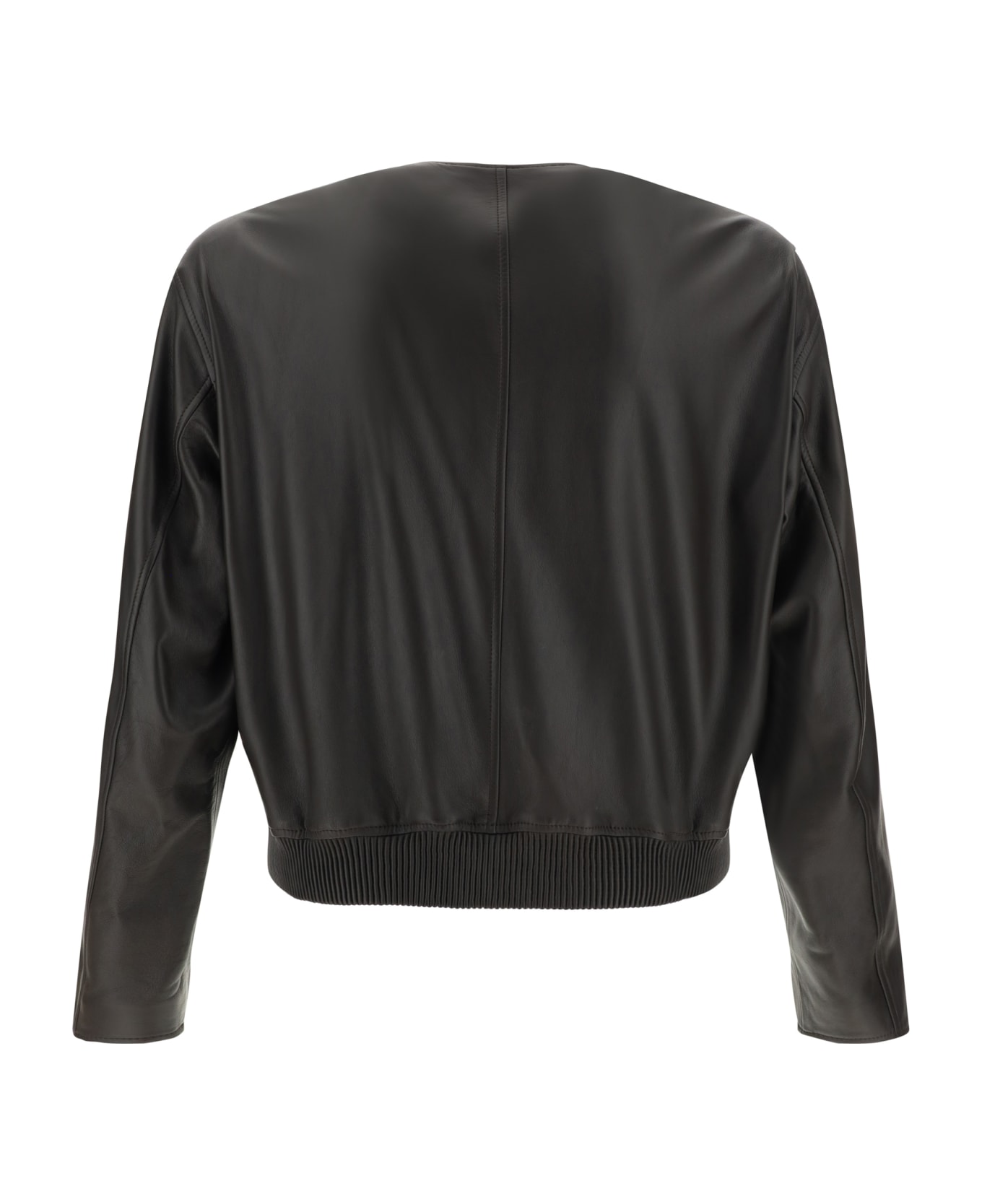 Dolce metallic & Gabbana Leather Jacket - Marrone Scuro