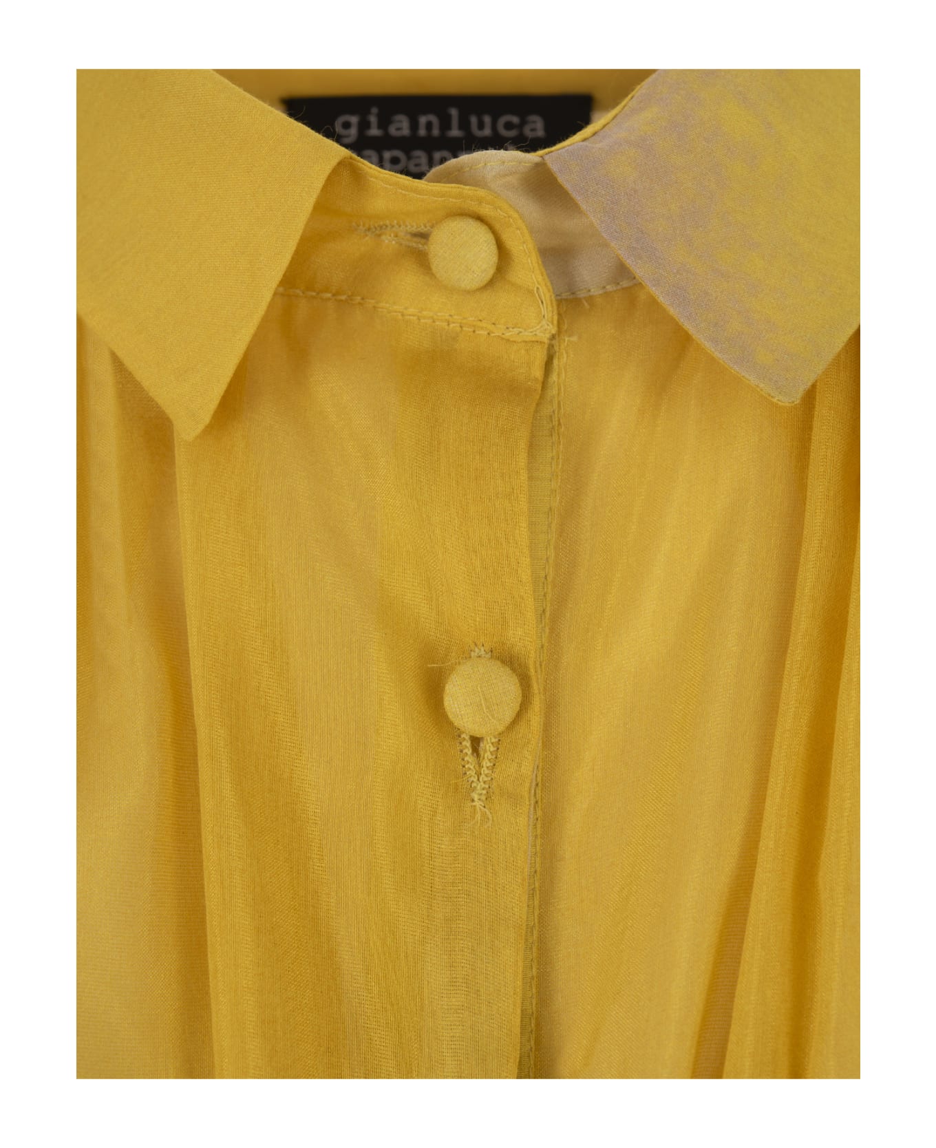Gianluca Capannolo Yellow Silk Shirt With Gathering - Yellow